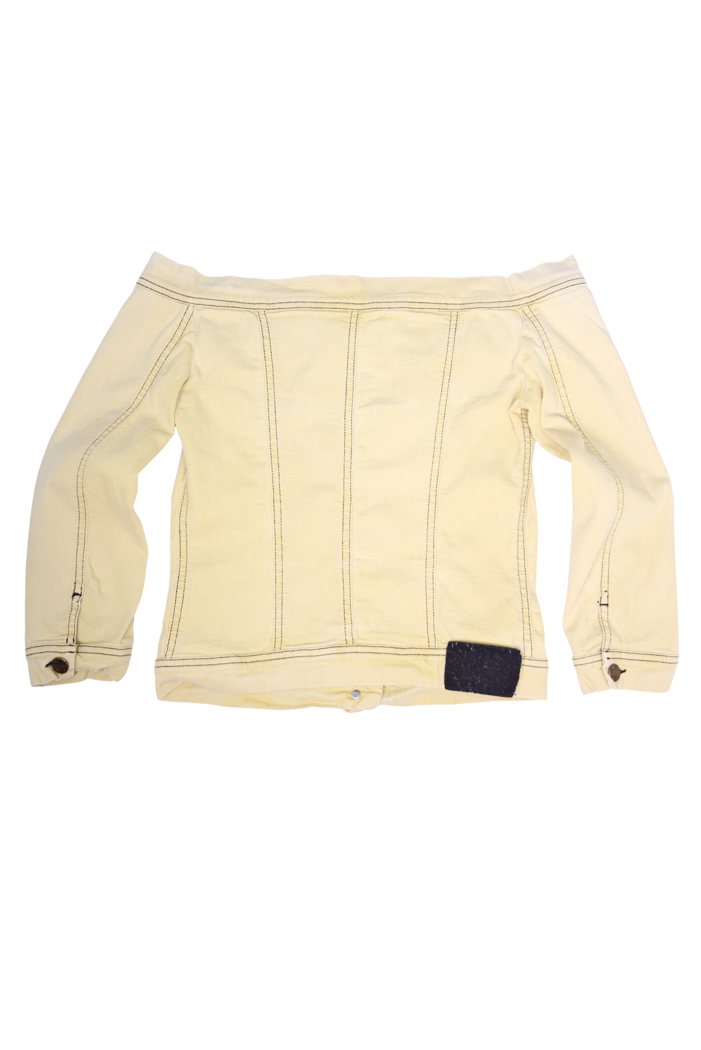 Plein Sud 1997 Butter Yellow Off-The-Shoulder Top