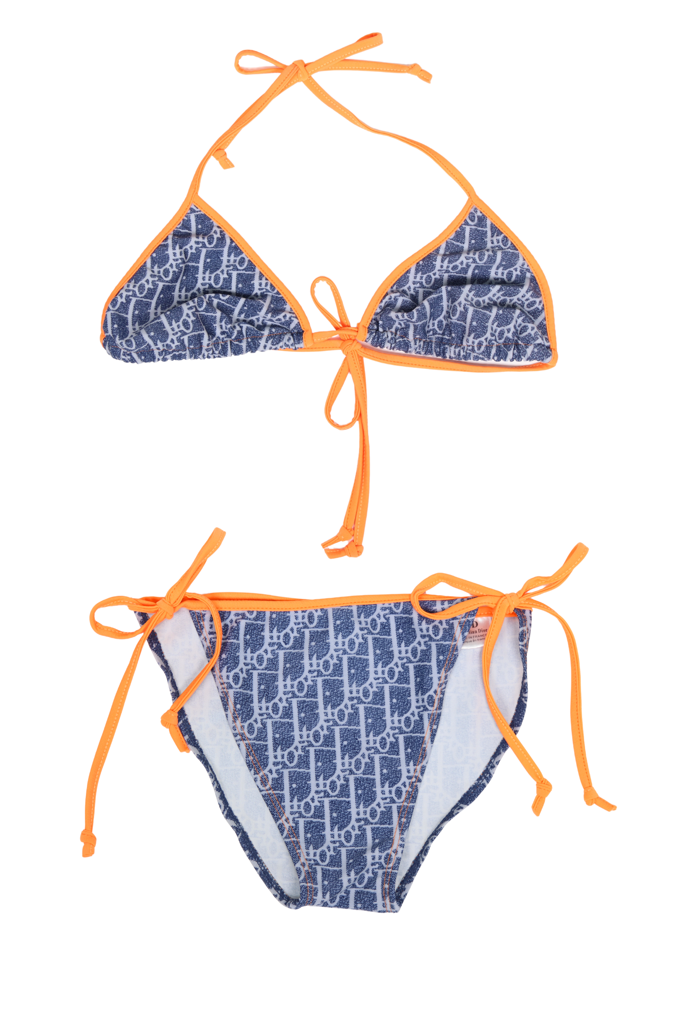 Vintage Christian Dior Iconic Navy Blue Logo Bikini