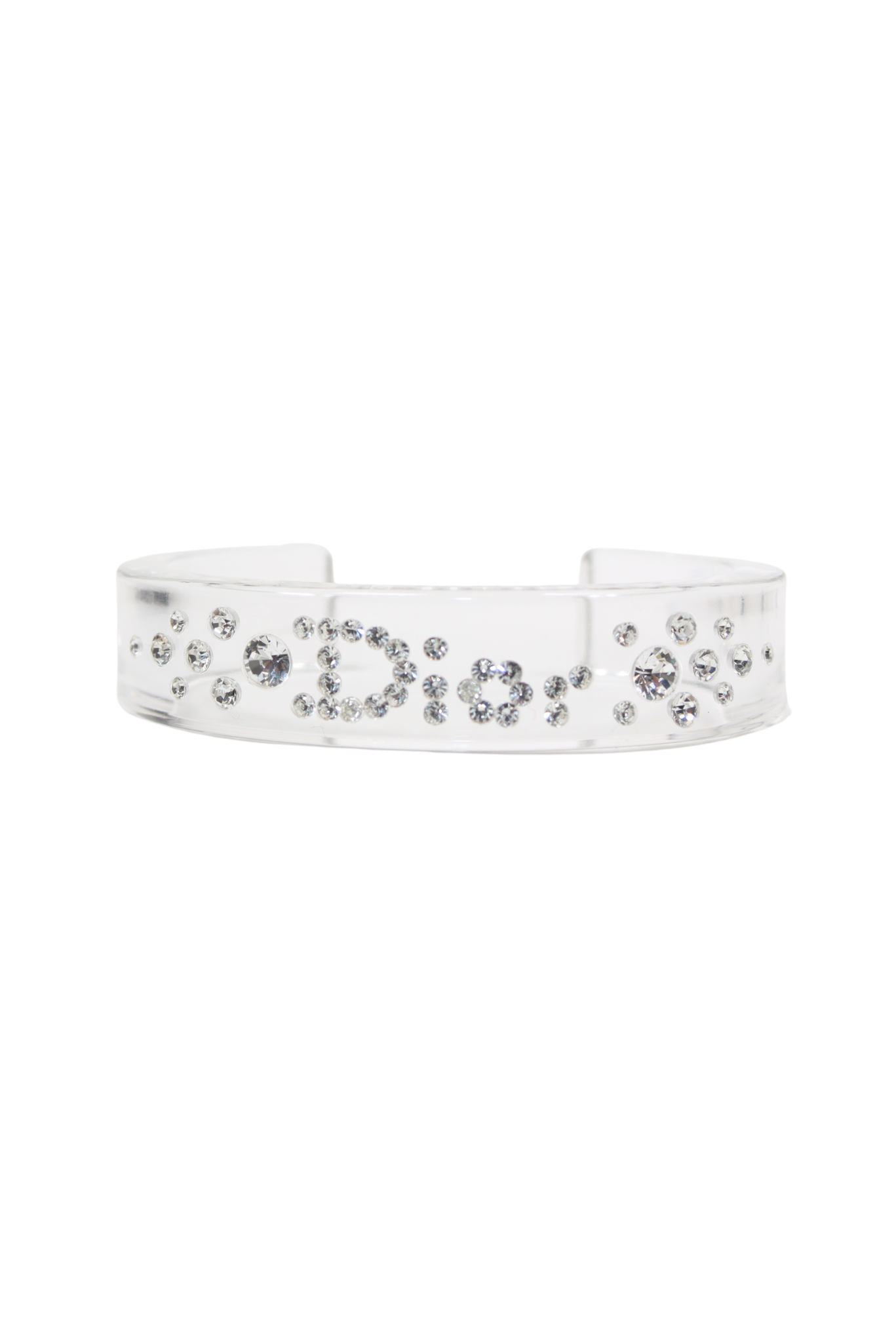 Christian Dior Rhinestoned Clear Bangle Bracelet