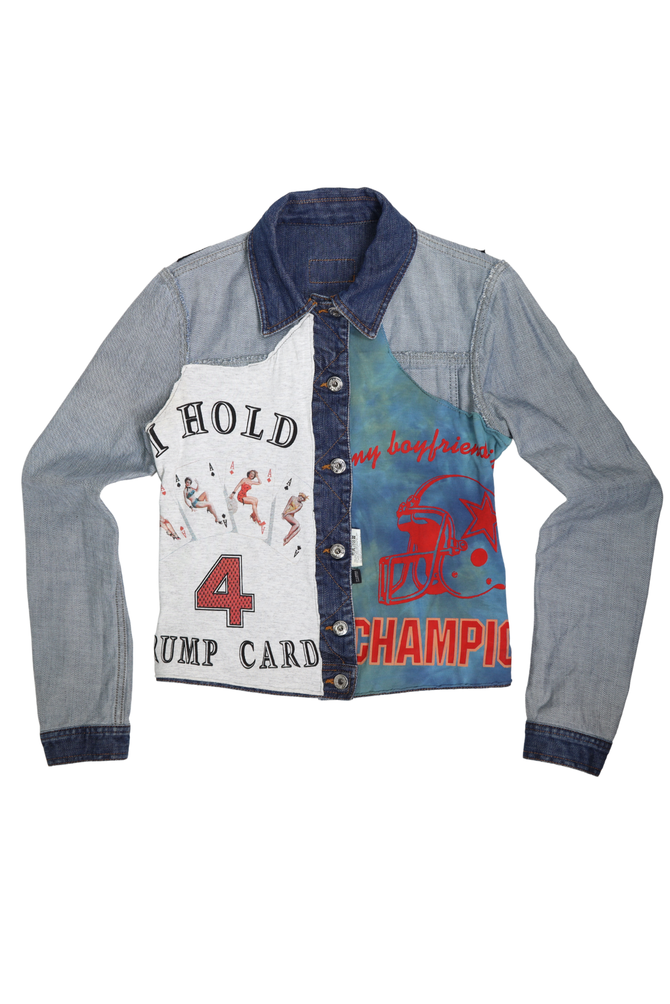 D&G Spring Summer 2002 Panther Patchwork Reversible Denim Jacket