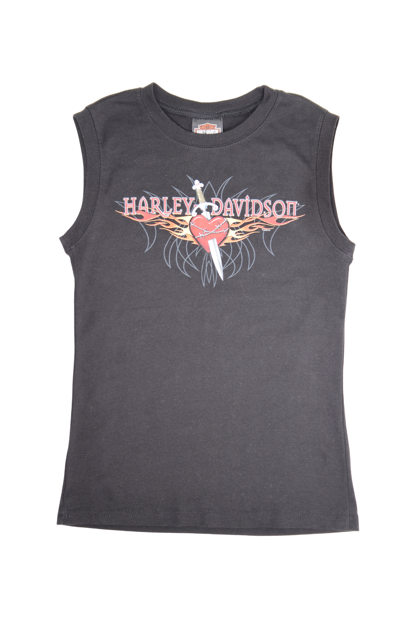 Vintage Harley Davidson Black Heart & Sword Tank