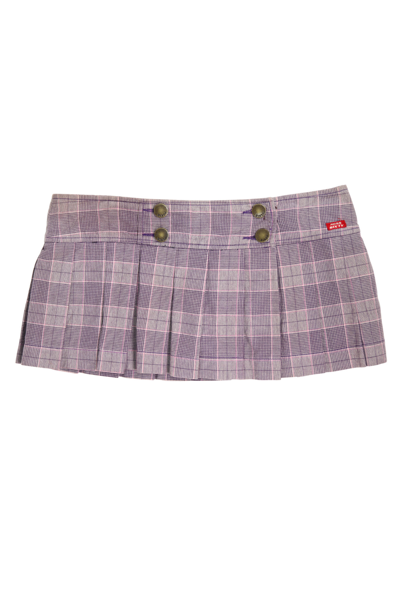 Vintage Miss Sixty Pleated Mirco Mini Skirt in Pink / Brown