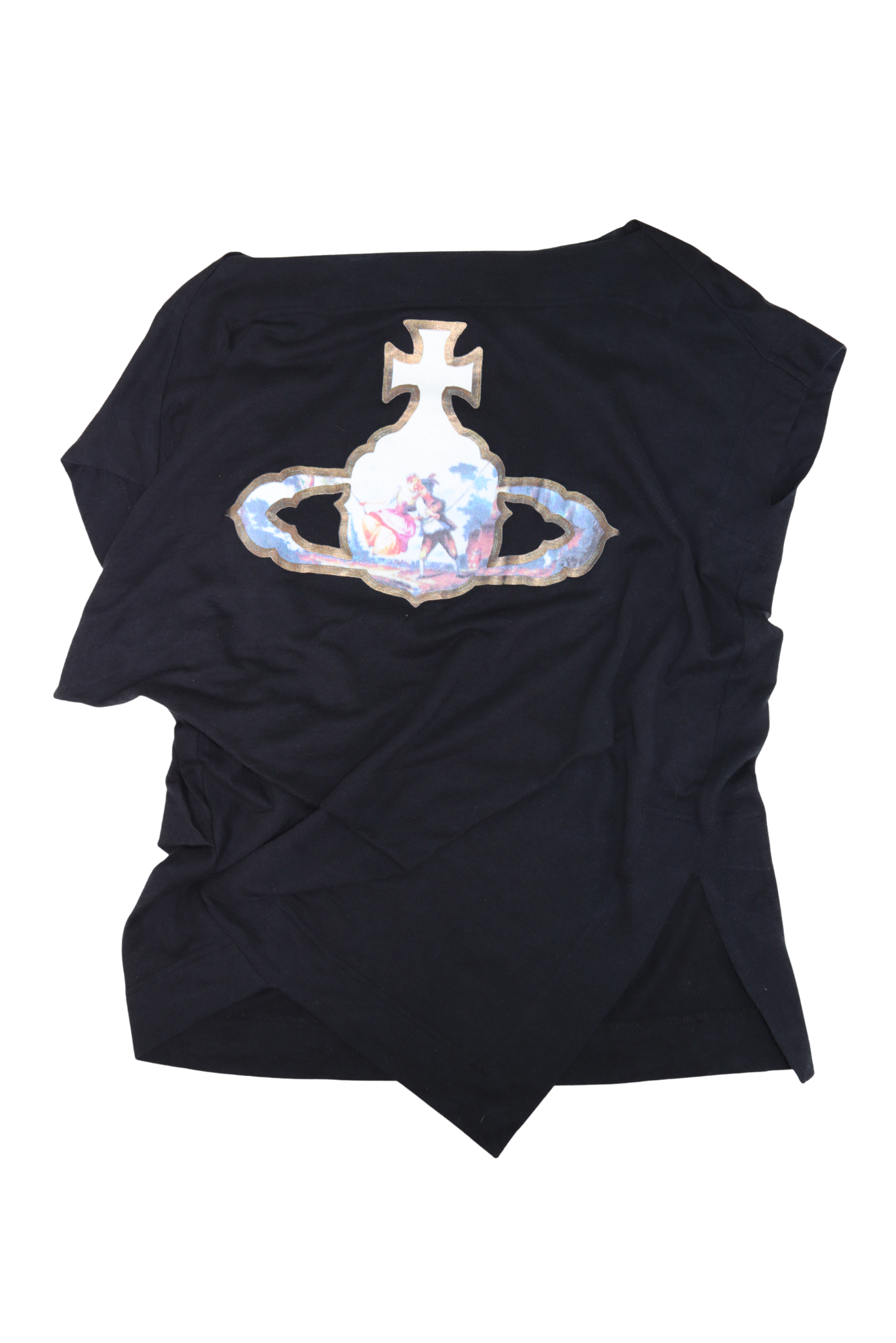 Vivienne Westwood Asymmetrical Graphic Orb Shirt in Black