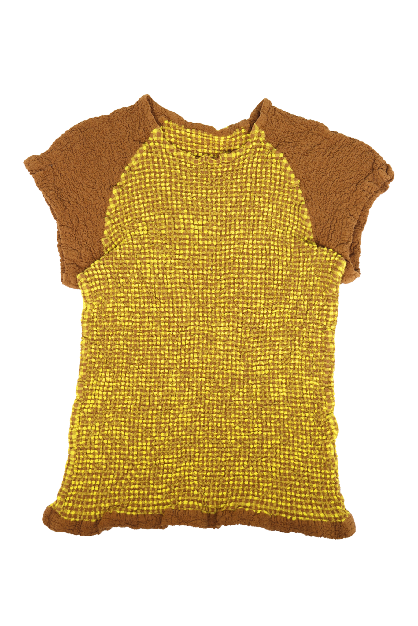 Issey Miyake “Cauliflower” Mustard Gingham Shirt