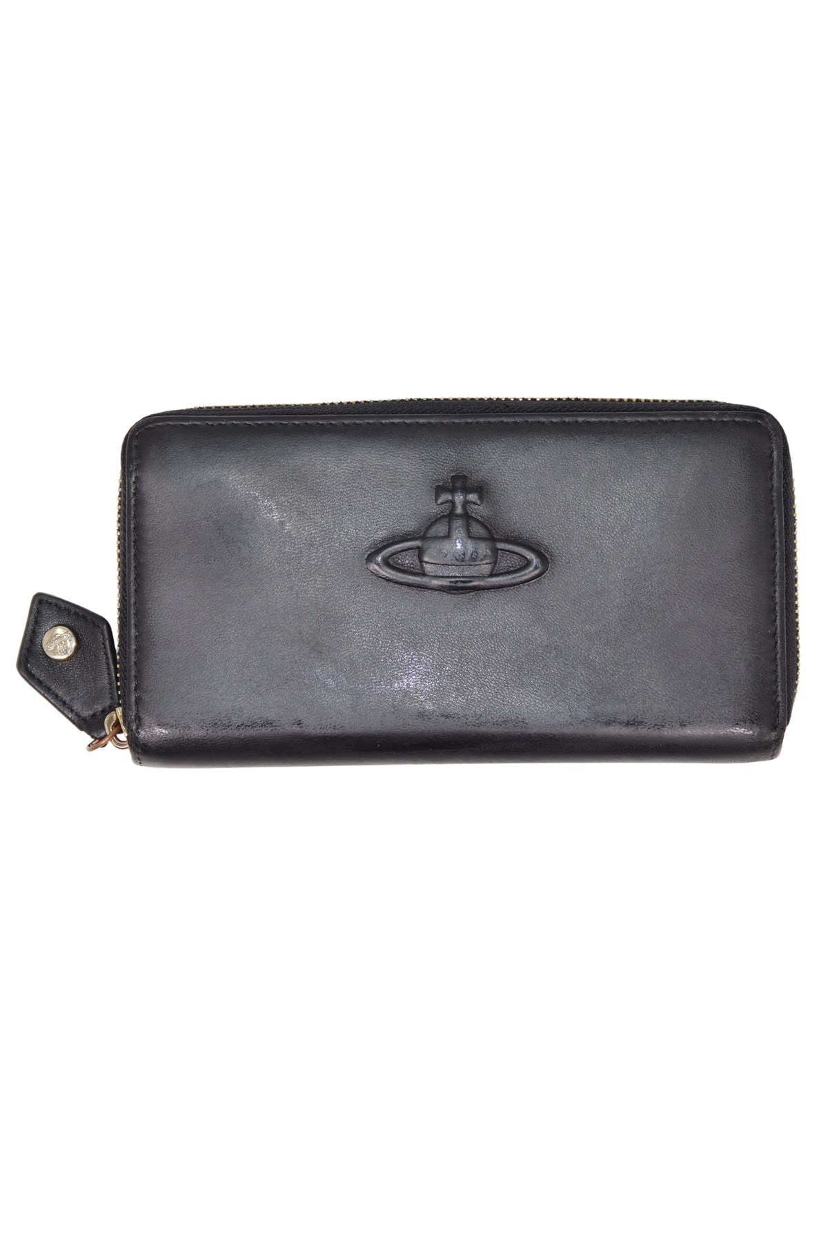 Vivienne Westwood Embossed Orb Black Leather Wallet