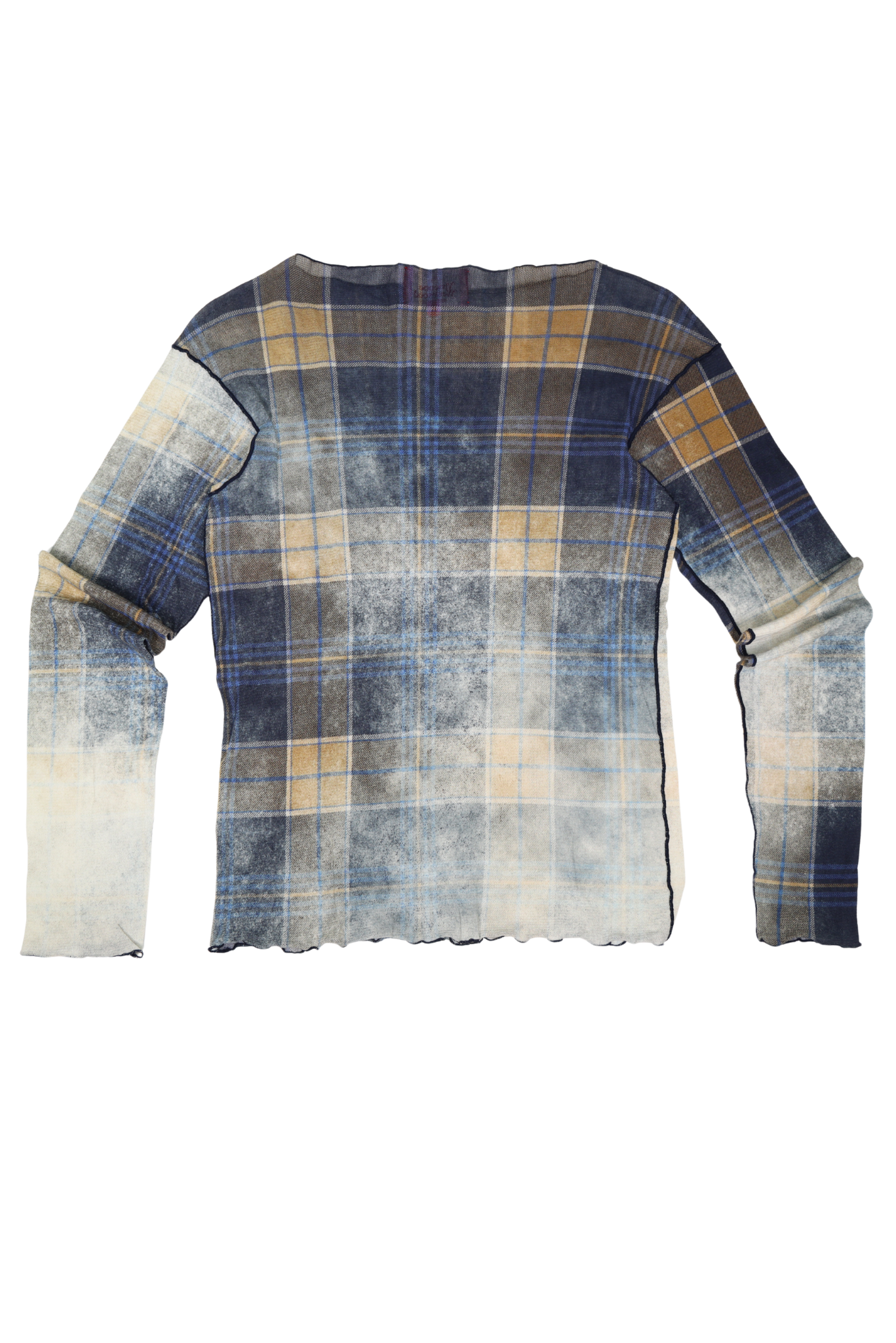 Vivienne Westwood Mesh Tartan Navy Long-Sleeve Shirt