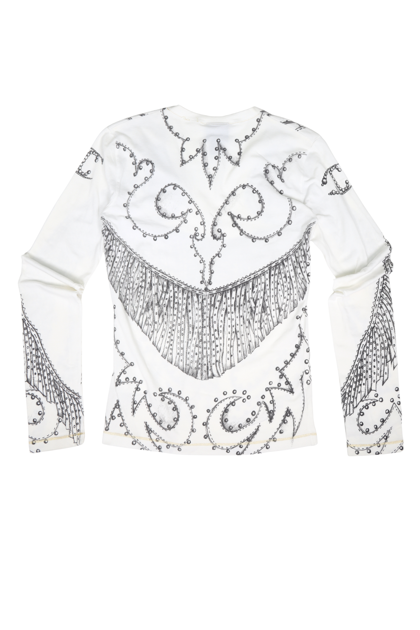 Vintage Just Cavalli Western-Inspired Horse and Fringe Graphic Shirt