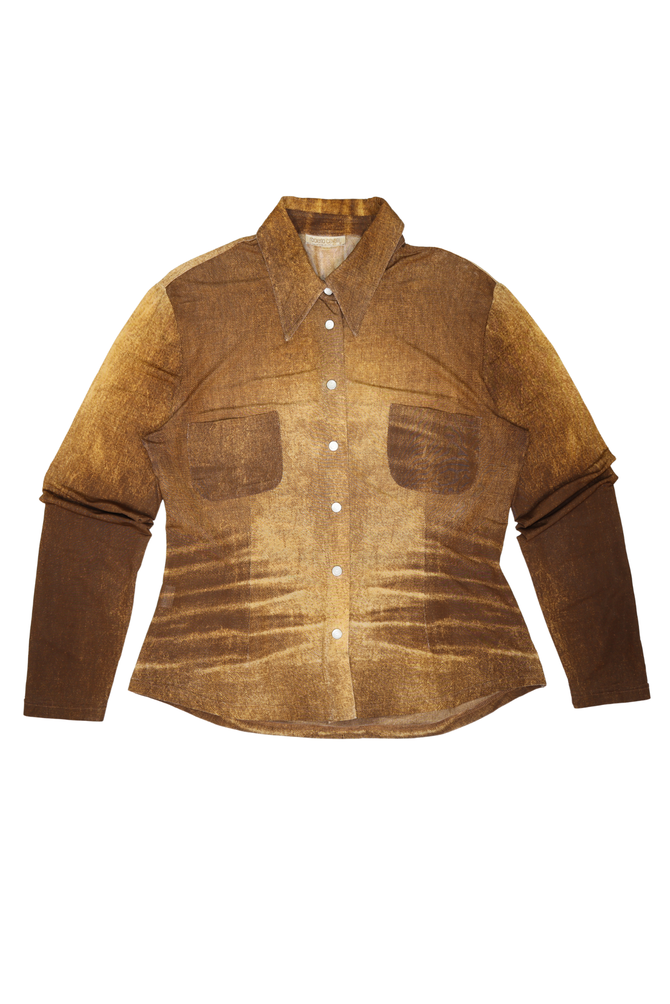 Roberto Cavalli SS2004 Overprint Button Up Shirt