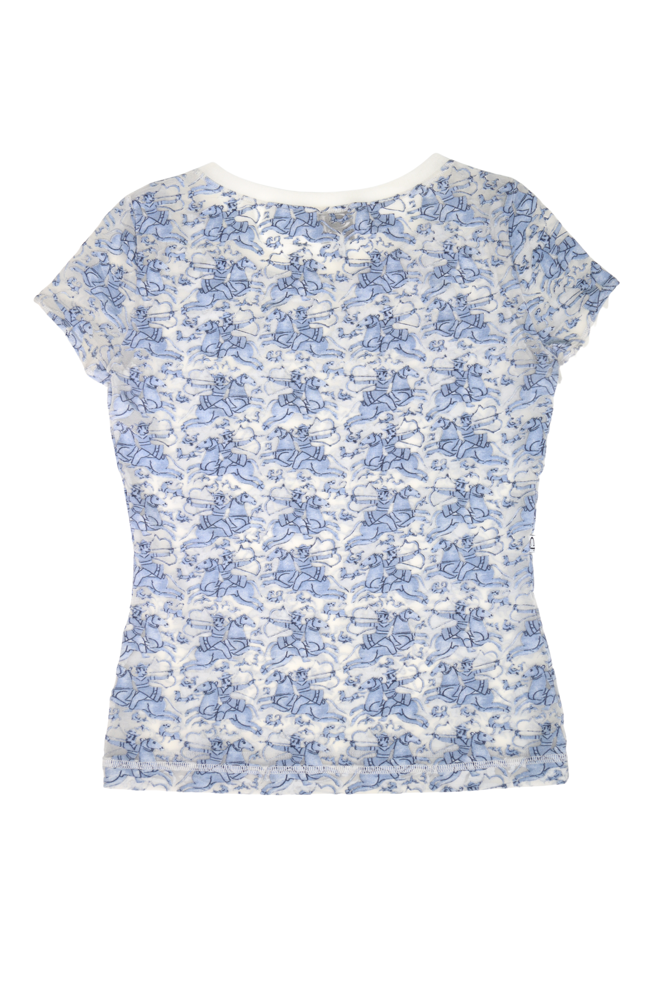 Vintage Just Cavalli Warrior Baby Blue Semi Sheer Shirt