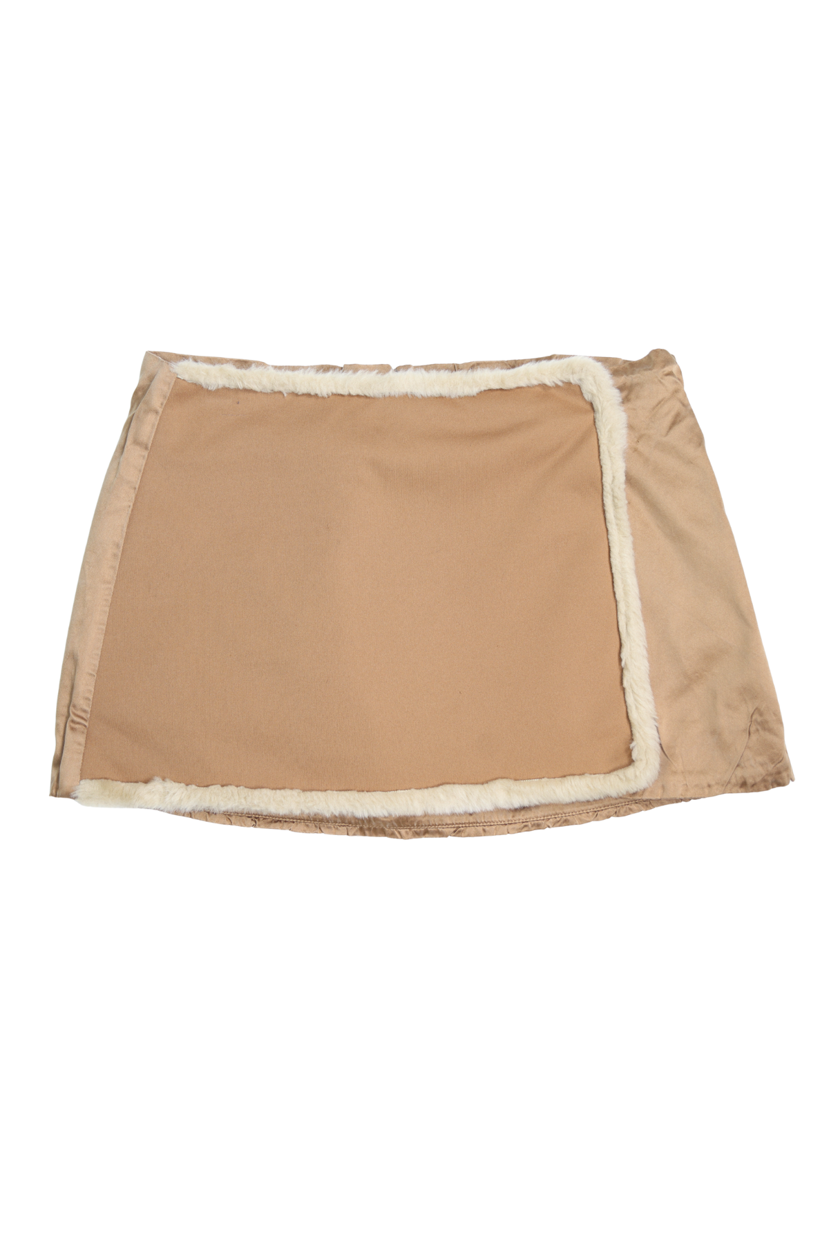 Archive MIU MIU RUNWAY FW 1999 Silk and Faux Fur Wrap Skirt