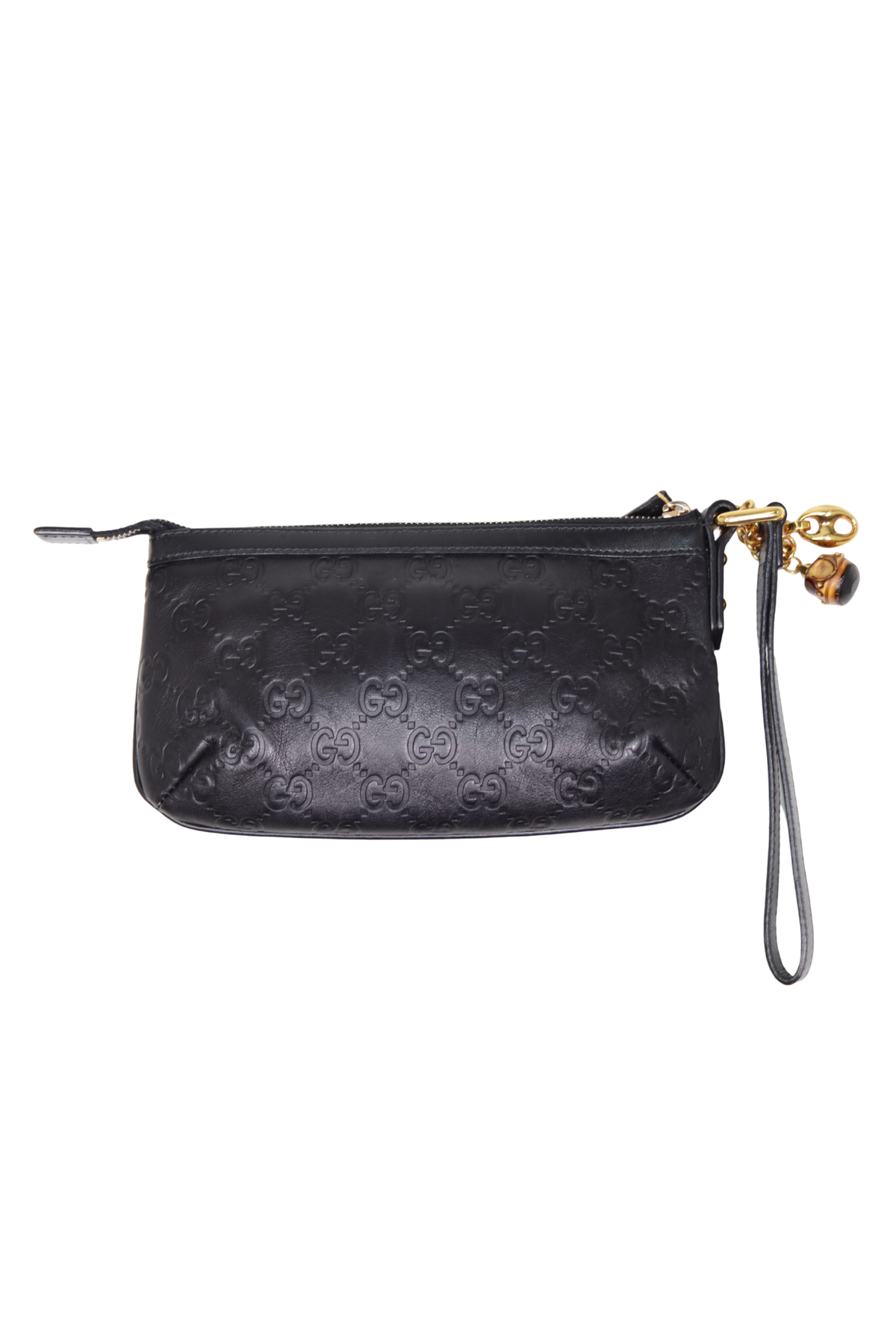 Vintage Gucci Black Leather Wristlet Wallet
