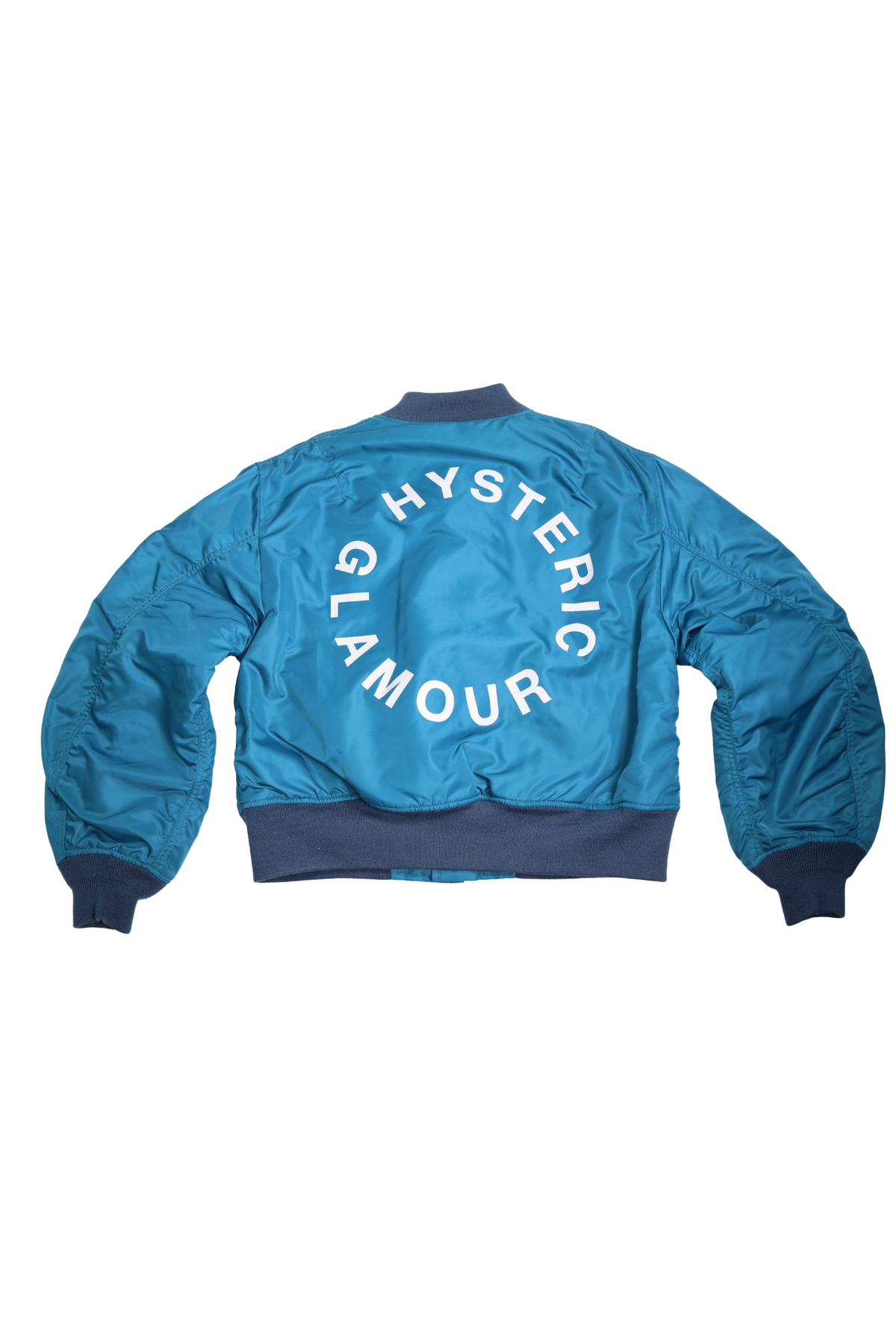 HYSTERIC GLAMOUR CIRCLE Logo Crop Blue MA-1 Jacket