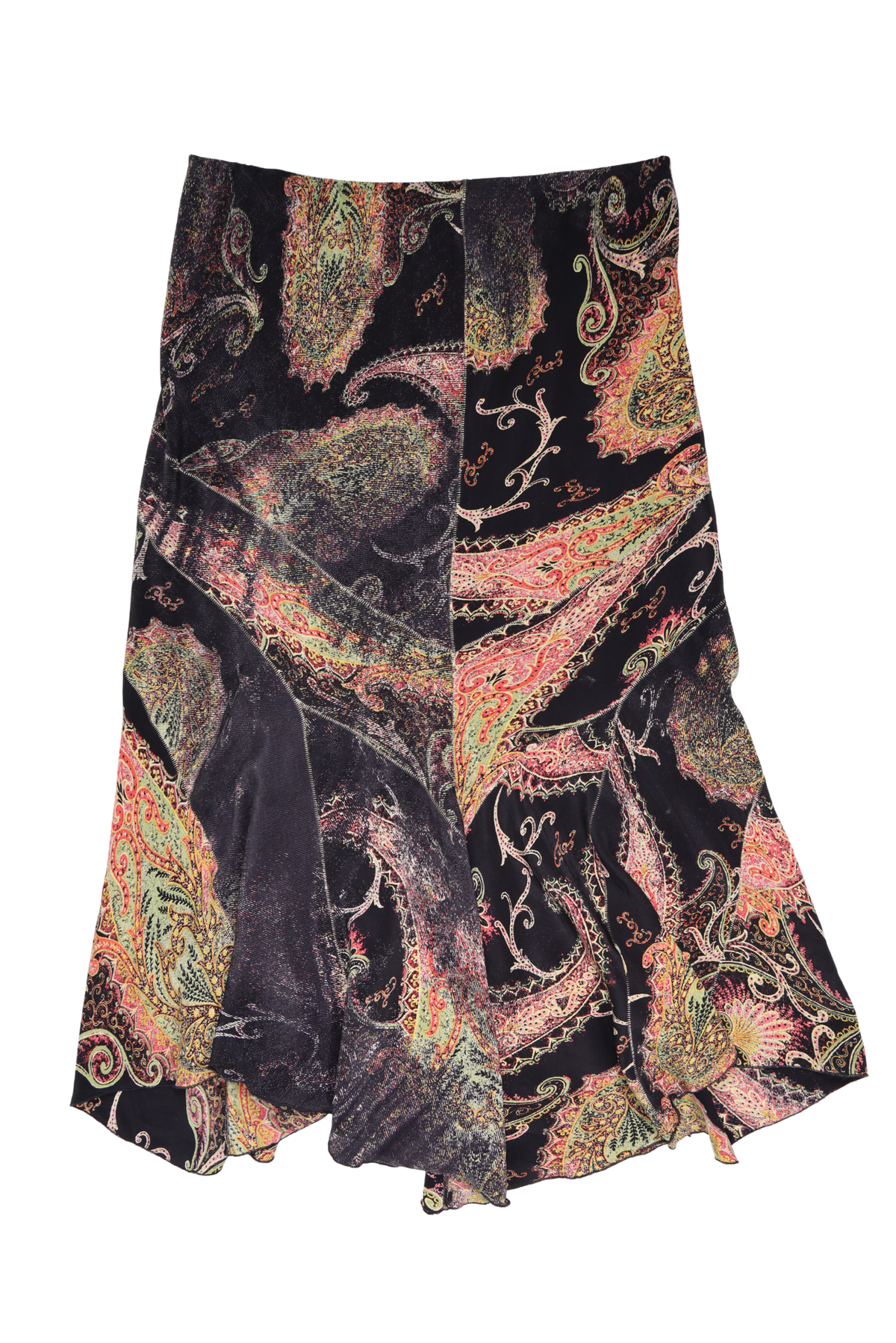 RARE Roberto Cavalli 100% Silk Paisley Midi Skirt