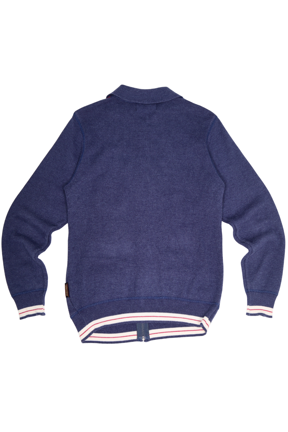 90s Hysteric Glamour Navy Stripe Knit Patched Track Jacket