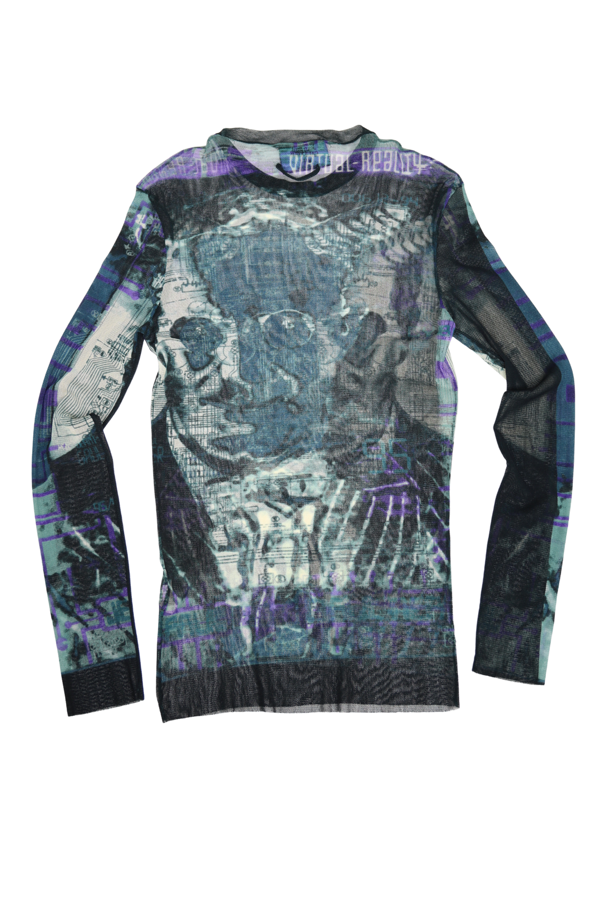 AW 1995 Jean Paul Gaultier Maille Virtual Reality Cyborg Mesh Longsleeve