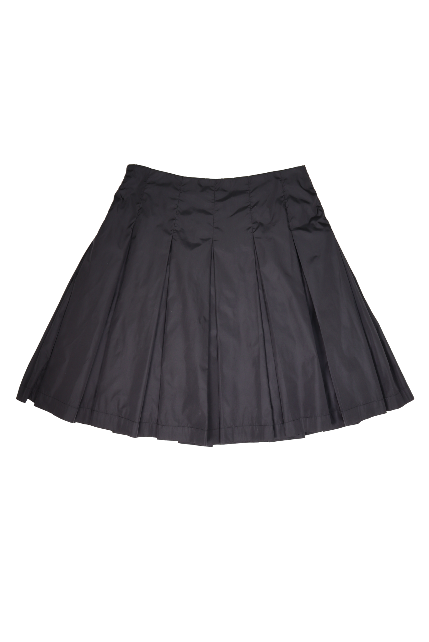 Vintage 90s Prada Sport Nylon Box Pleated Mid Length Skirt