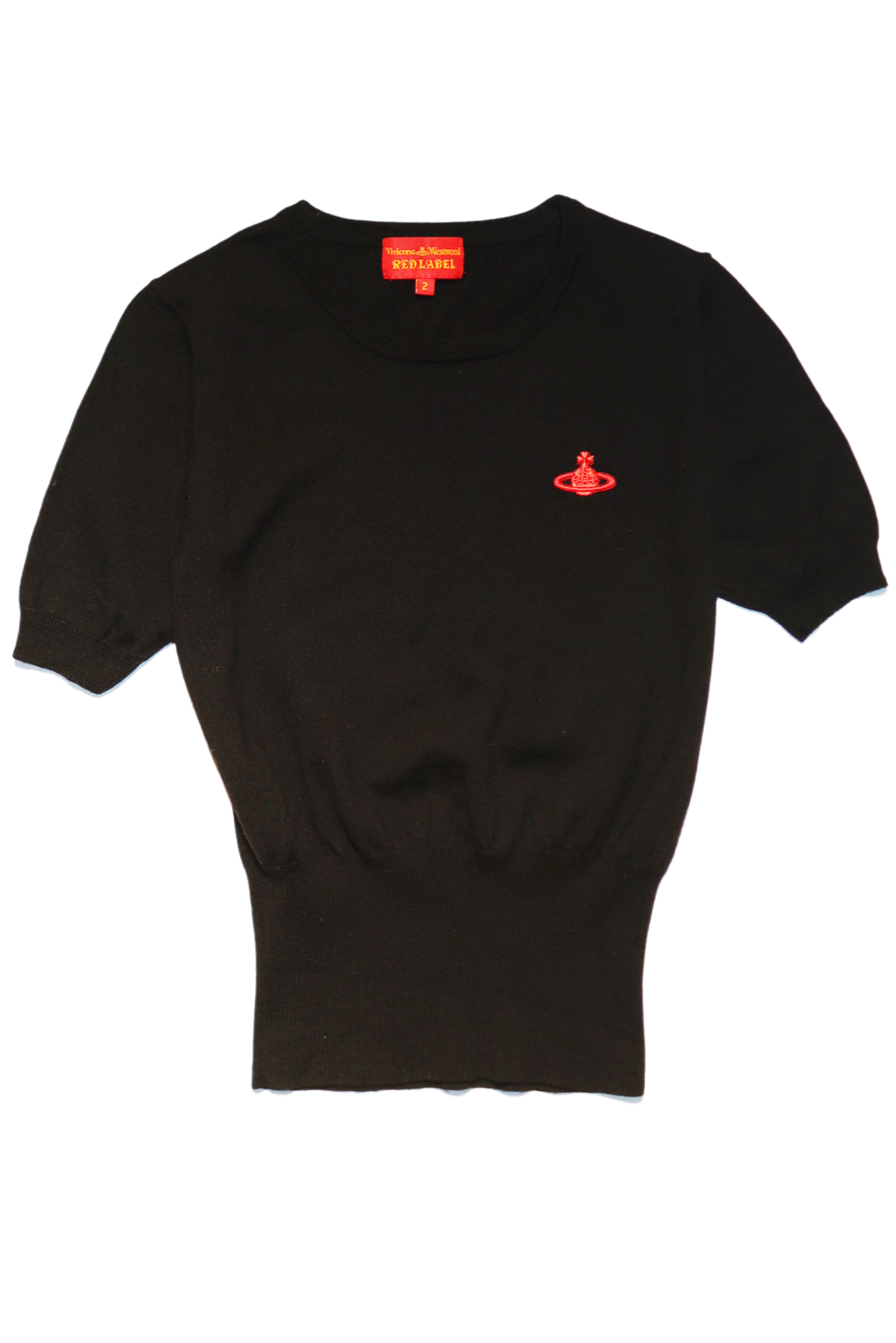 Vivienne Westwood 100% Wool Short-Sleeve Sweater Red Orb Logo