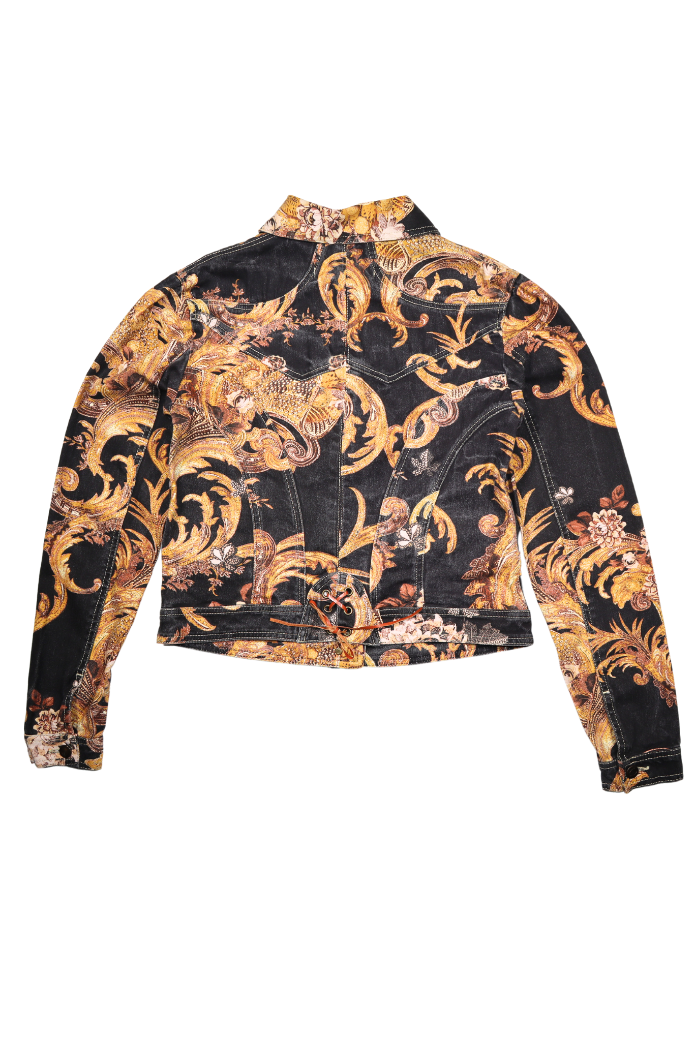 Cavalli Ornate Printed Denim Jacket