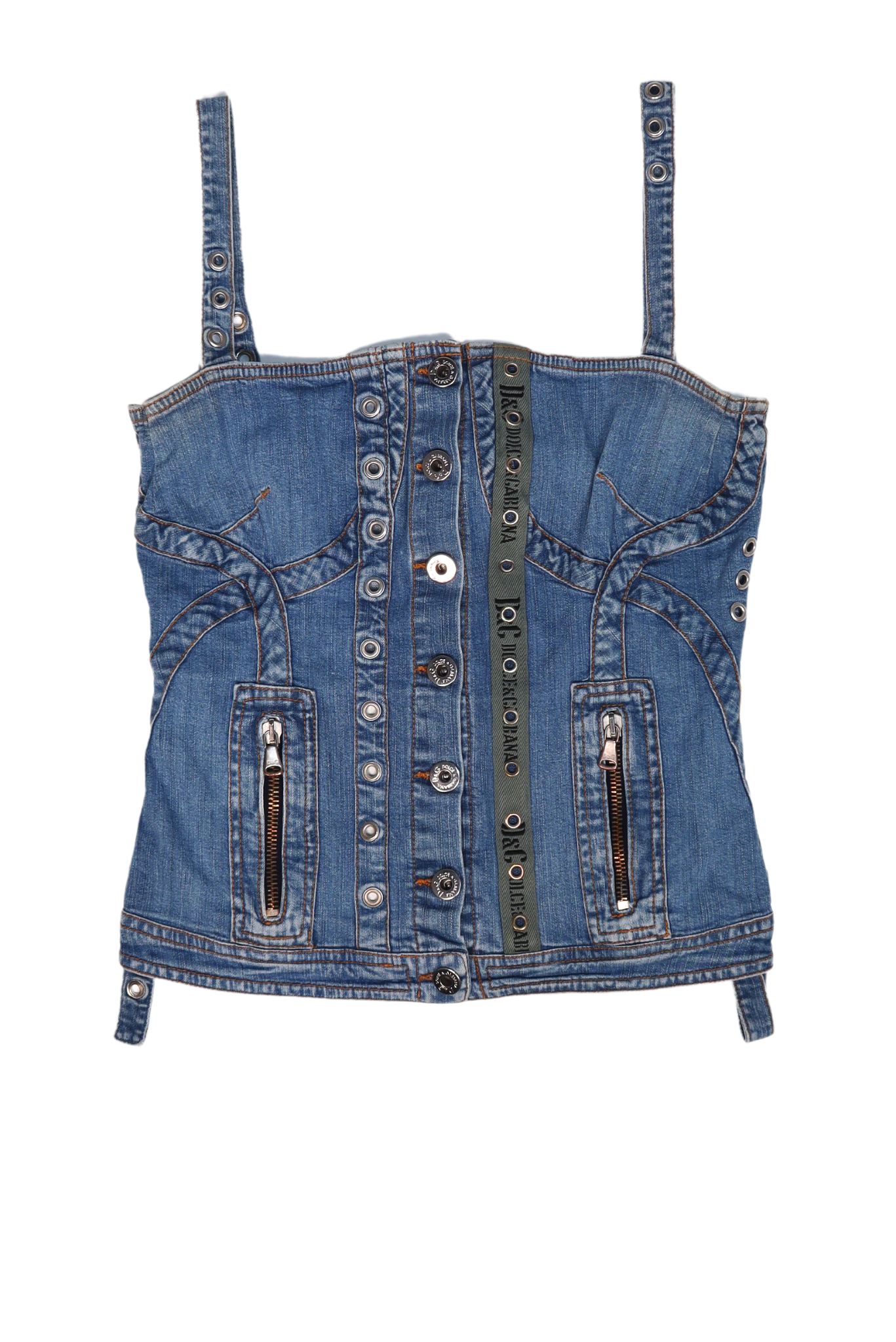 D&G Denim Cargo Denim Grommet Corset