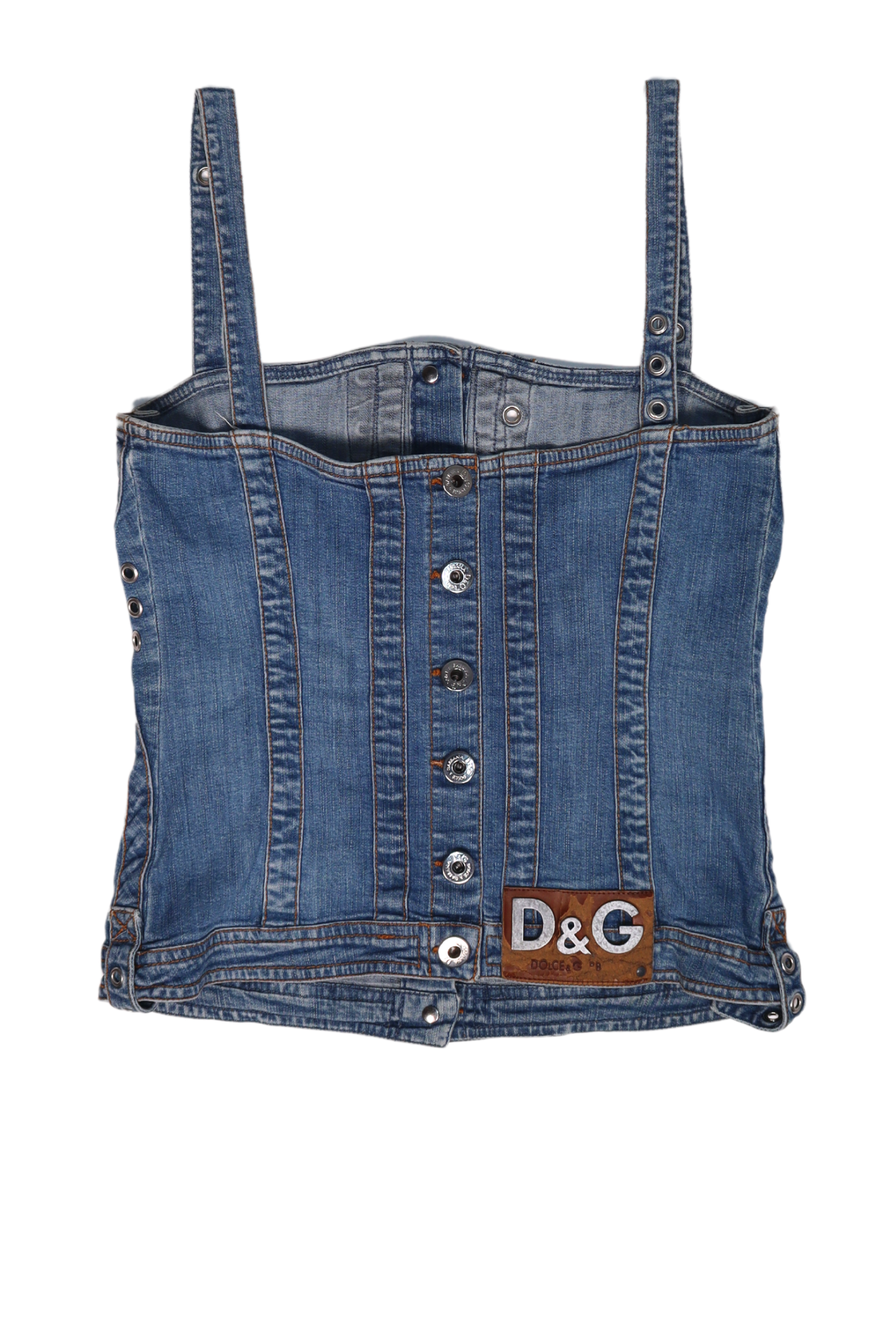 D&G Denim Cargo Denim Grommet Corset