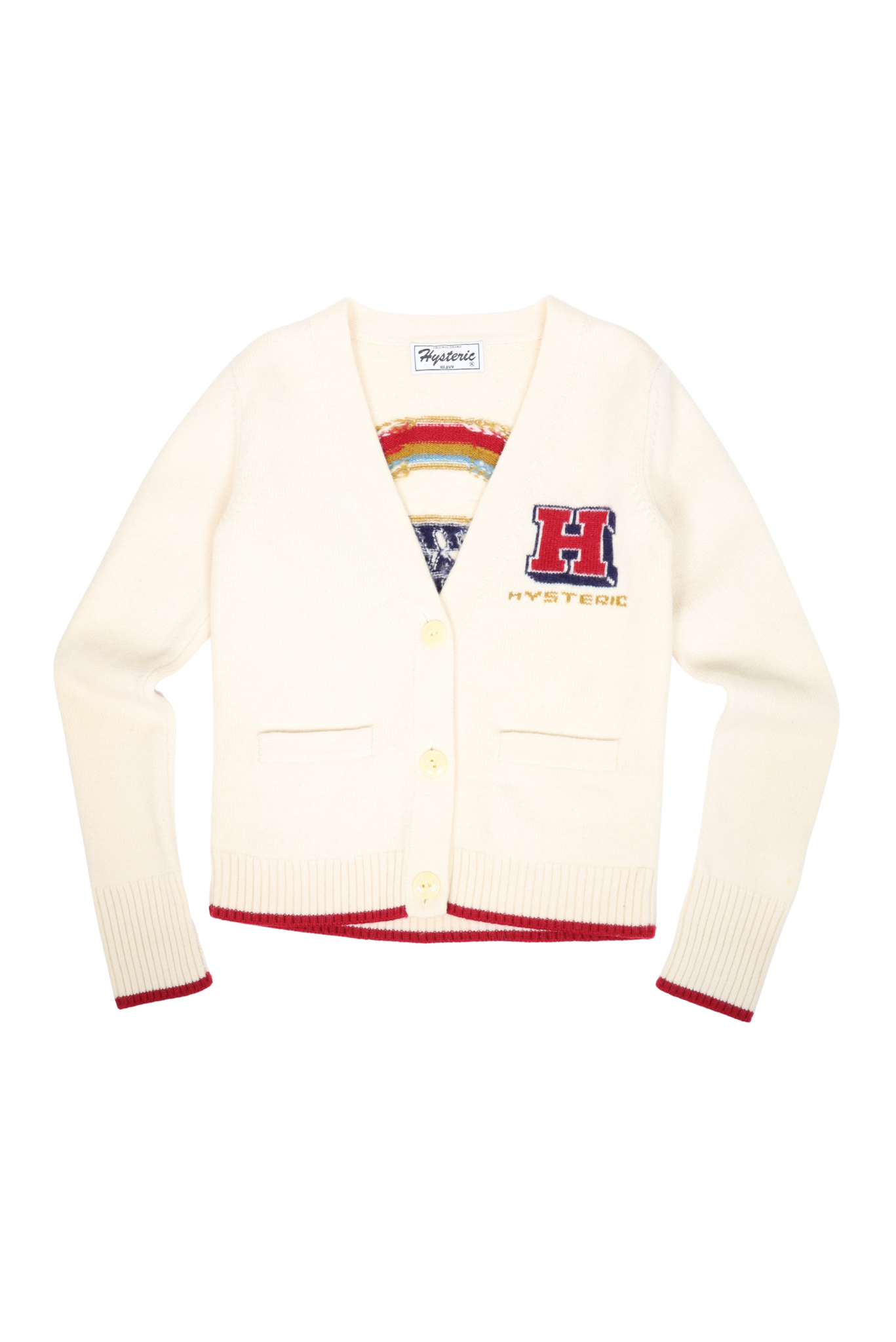 Vintage 1990s Hysteric Glamour Varsity Style Wool Knit Sweater