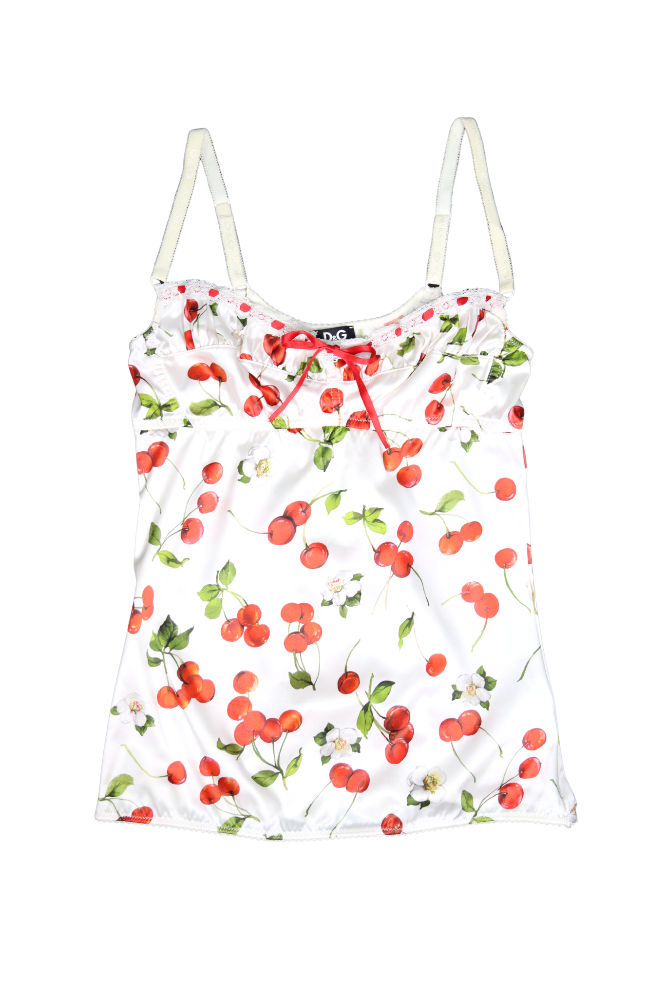 D&G Cherry Print Satin Camisole & Bottom Set