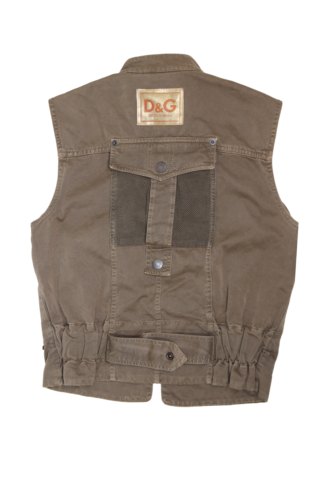 Vintage S/S 2003 Dolce & Gabbana Khaki Military Cargo Vest