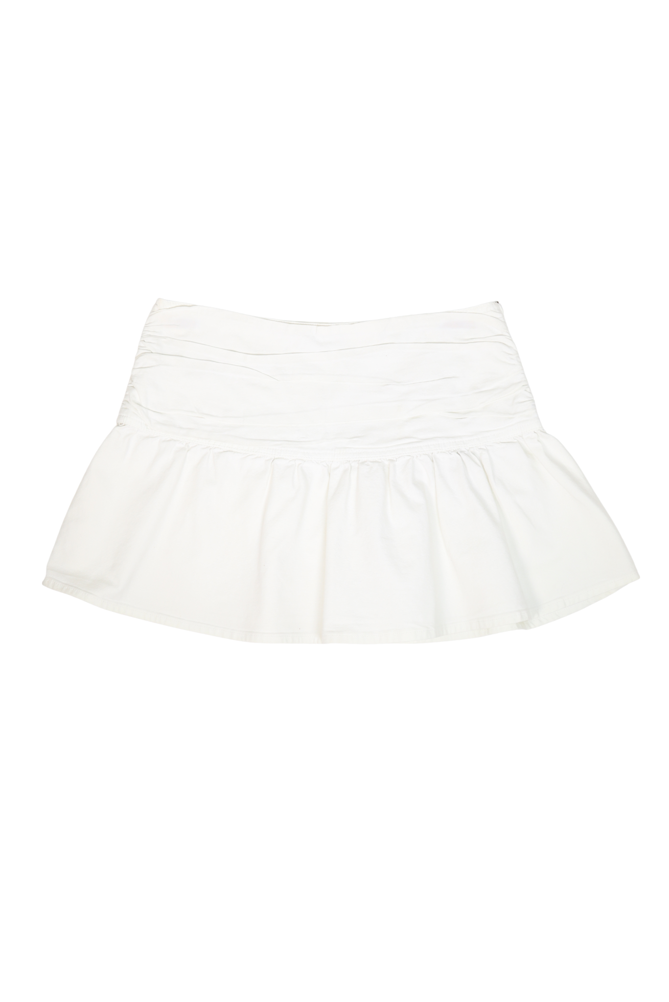 Vintage Armani Exchange White Flared Denim Mini Skirt