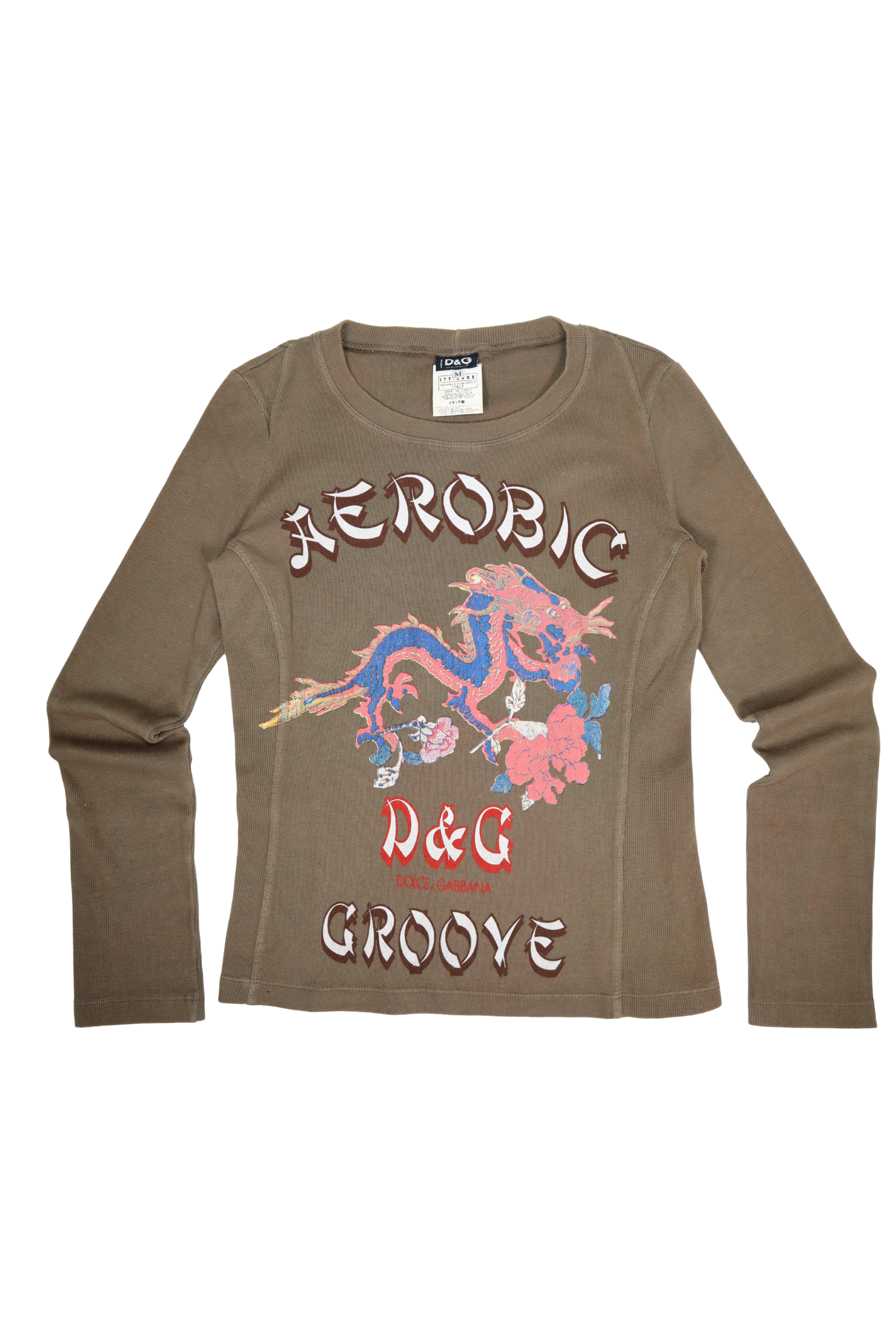 Vintage D&G “Aerobic Groove” Dragon Print Shirt