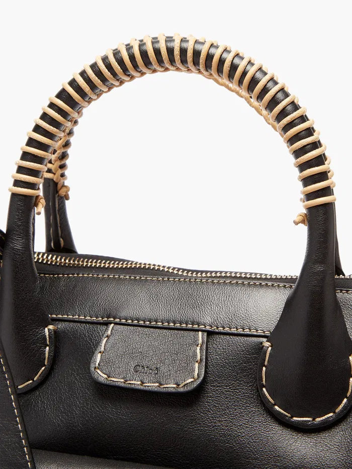 Chloé Edith Whipstitched Medium Leather Tote with Single Shoulder Strap