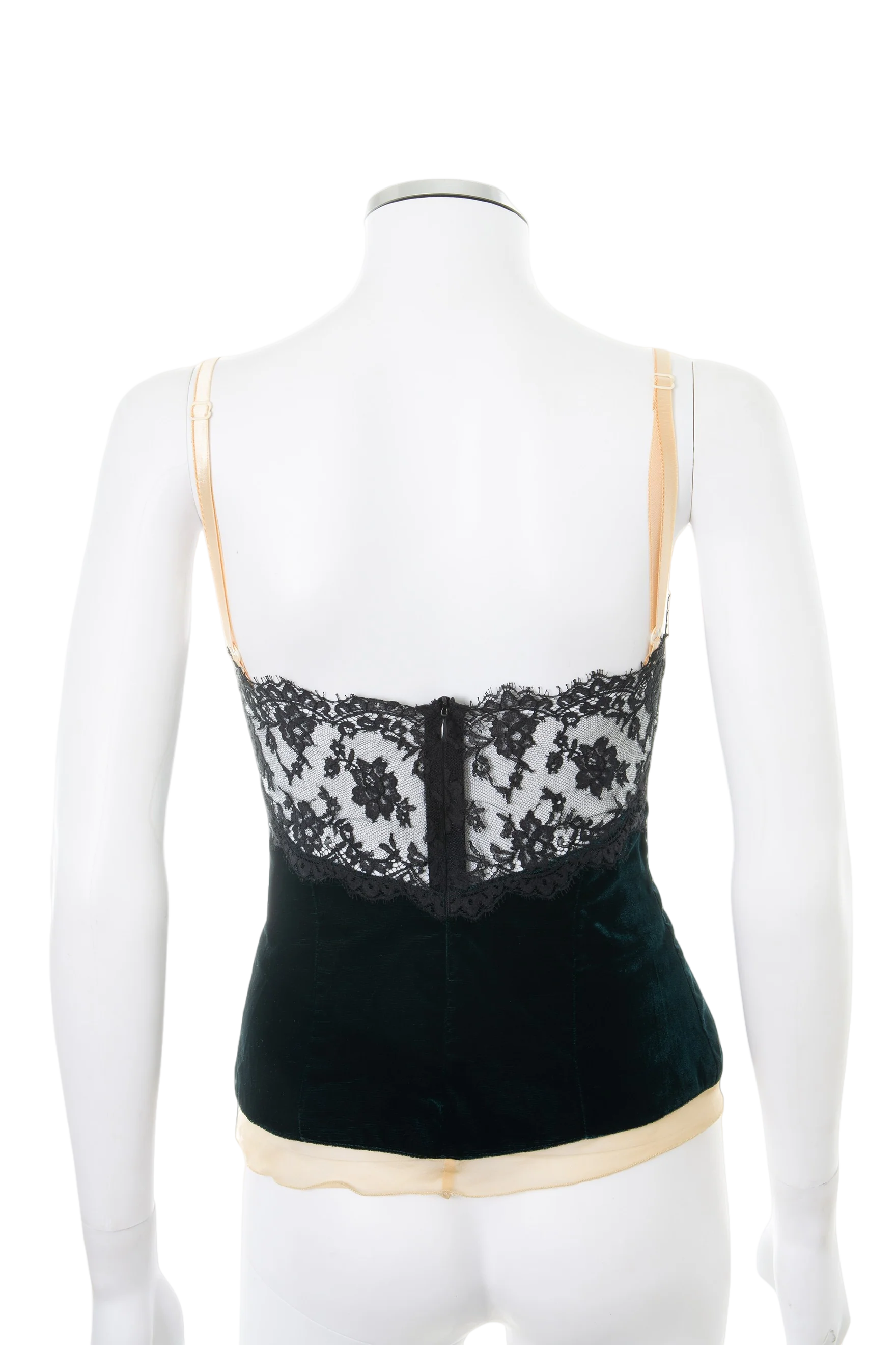 2005 Dolce & Gabbana Velvet & Lace Cami With Sequin Bodice
