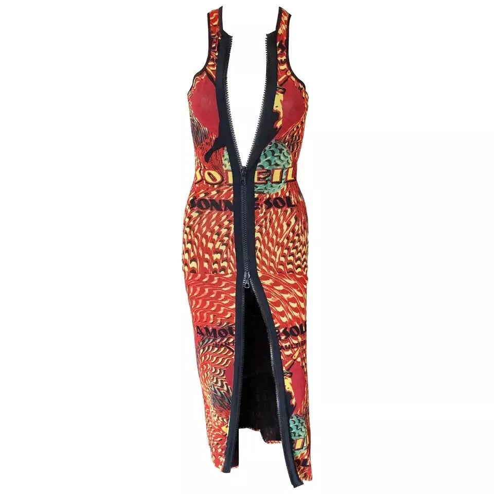 Jean Paul Gaultier Soleil S/S 1999 Amour au Soleil Mesh Maxi Dress