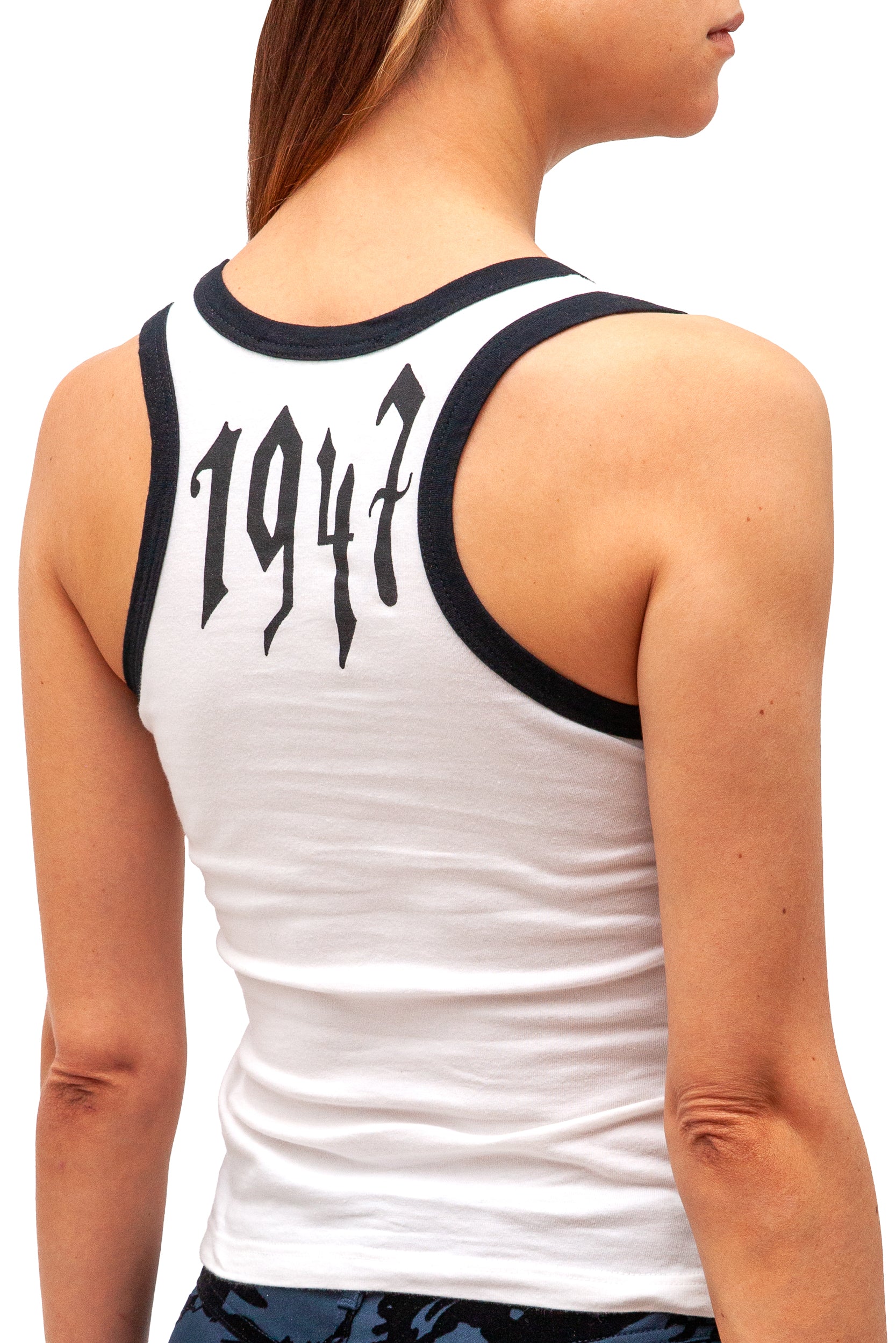 Vintage Christian Dior Gothic White Jersey Tank Top