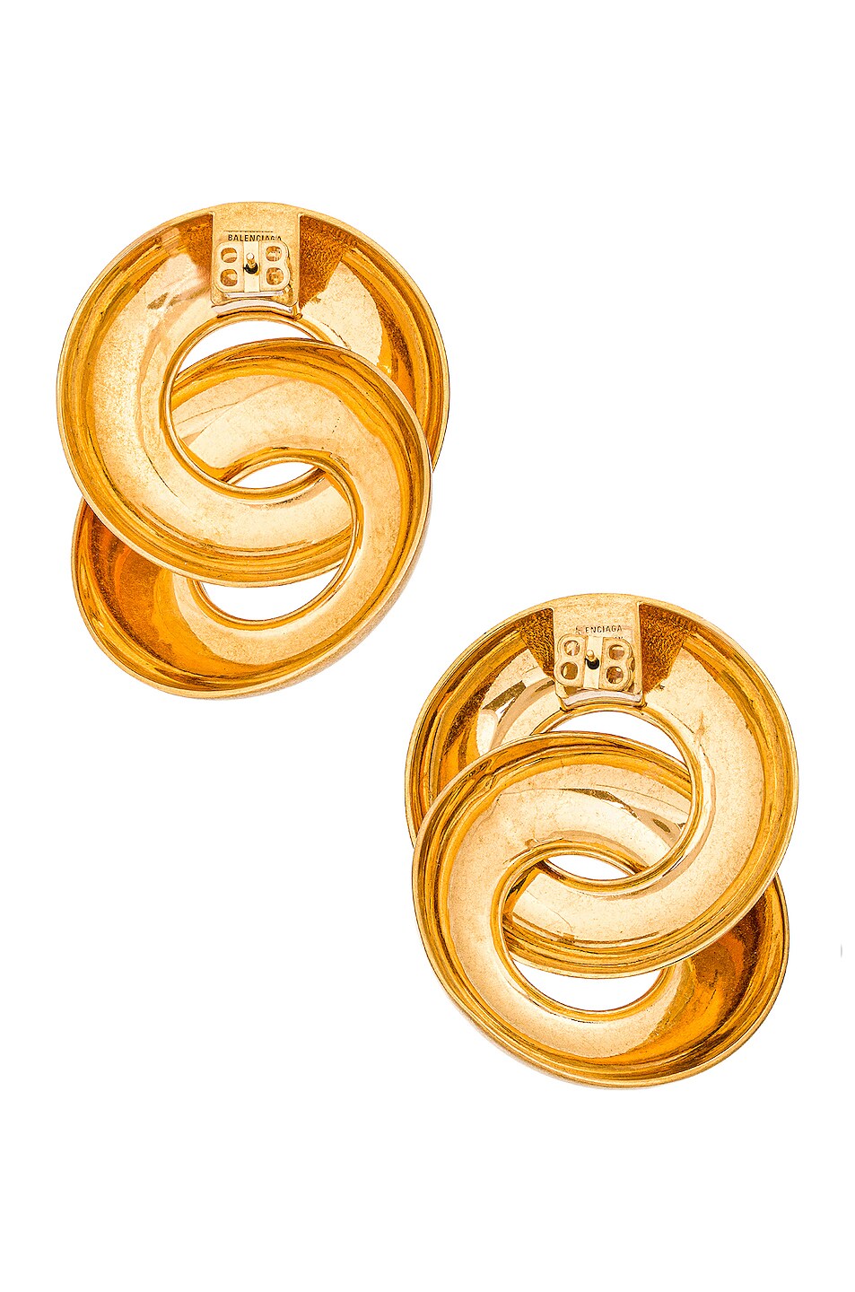 Balenciaga SS 2021 Chunky Gold Toned Twin Earrings