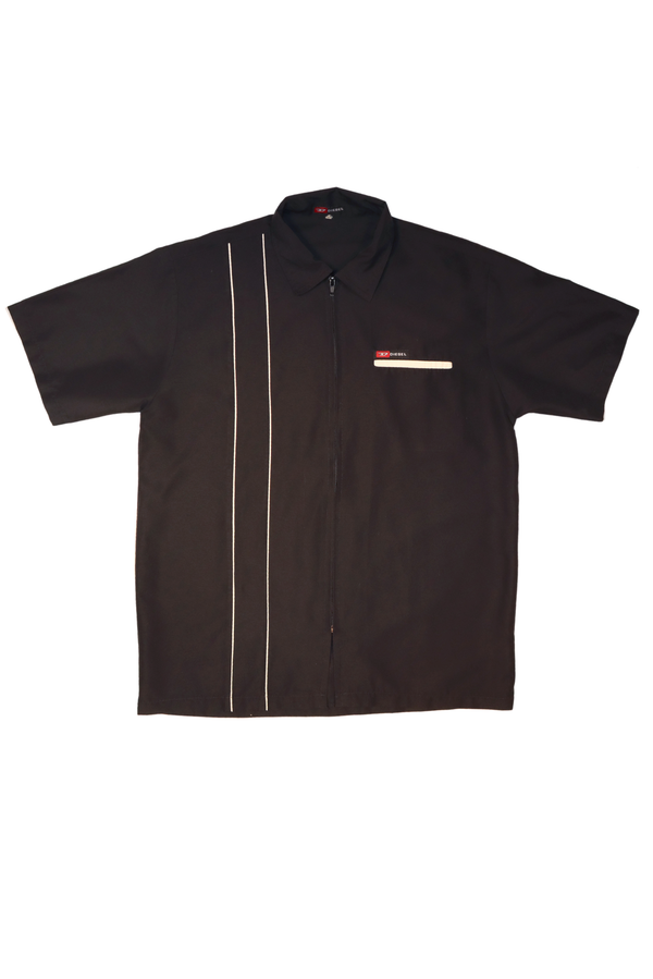 90s Diesel Bowler Shirt in Black and Cream
