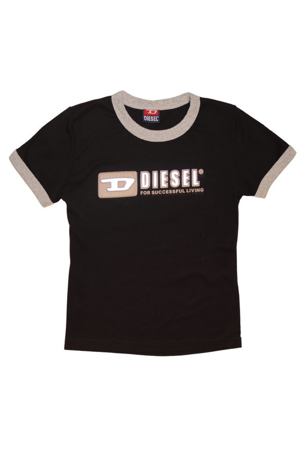 Vintage Diesel Logo Black Ringer T-shirt
