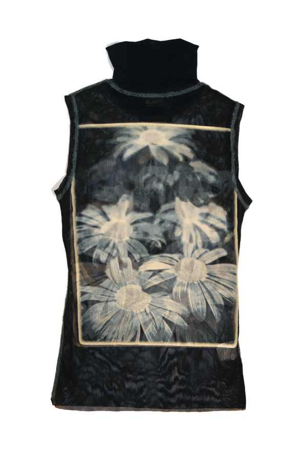 Jean Paul Gaultier X-Ray Daisy Mesh Turtleneck Tank