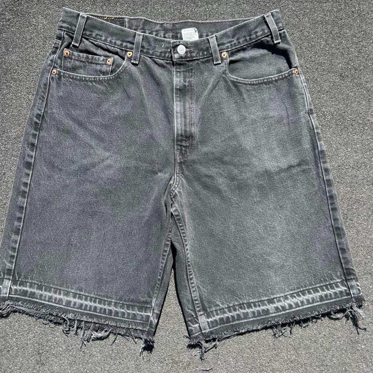 Vintage Levis 550 NY Yankees Black Denim shorts