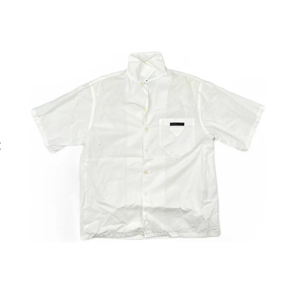 PRADA Logo White Oversized Button S/S Shirt