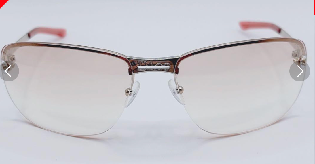 Dior Rimless Metal Star Stud 2000's Sunglasses Light Pink Lense