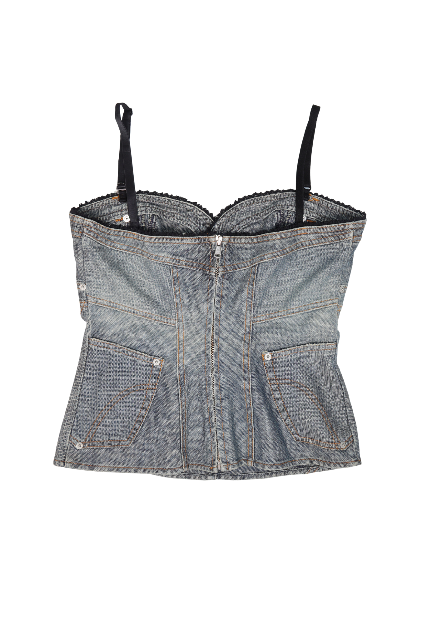 Rare Vintage Dolce & Gabbana Denim Pocket Corset