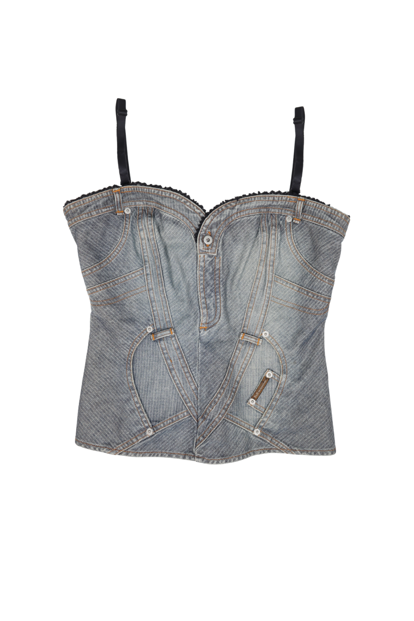 Rare Vintage Dolce & Gabbana Denim Pocket Corset
