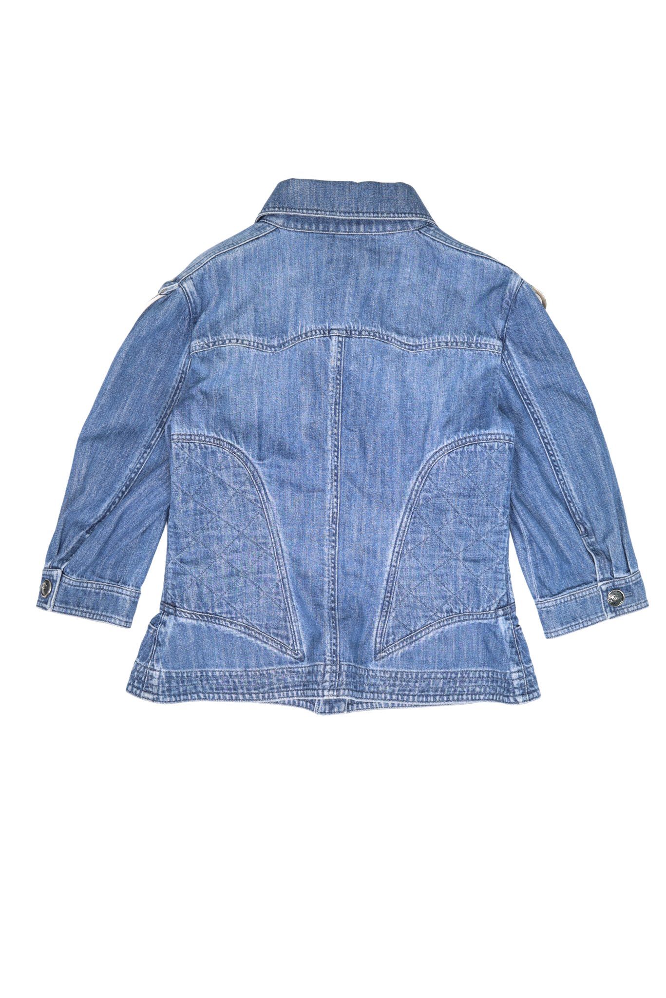 Vintage Chanel 2008 Denim Paneled 3/4 Sleeve Jacket