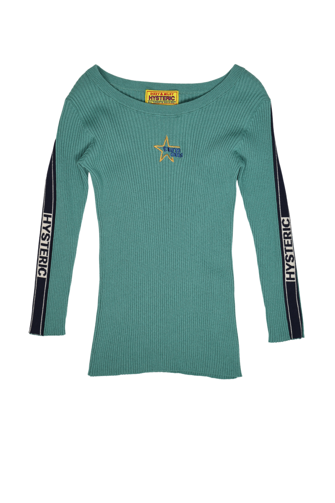 Hysteric Glamour Star Logo Aqua Ribbed Top