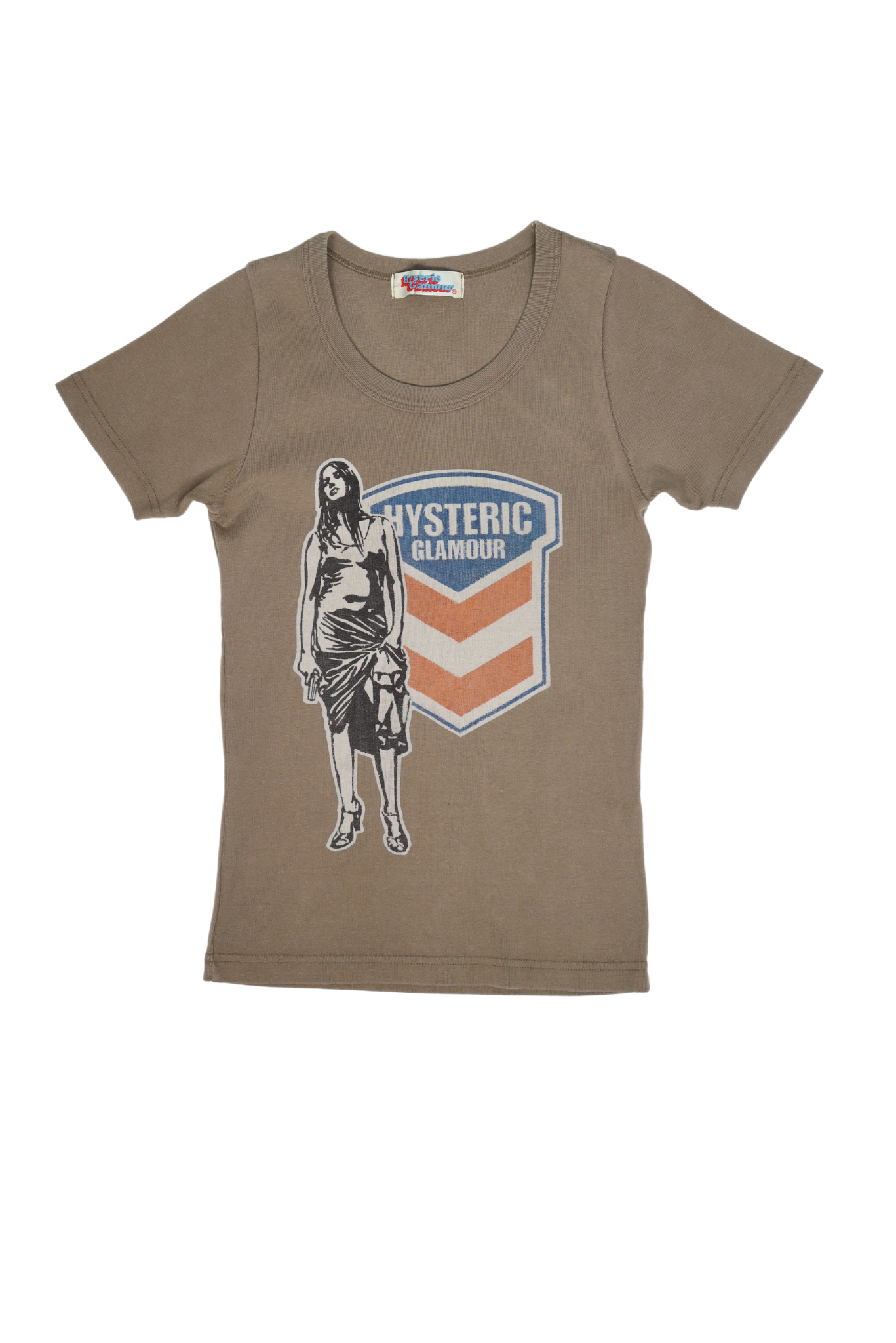 Vintage HYSTERIC GLAMOUR "GIRLS N GUNs" Graphic Olive T-Shirt