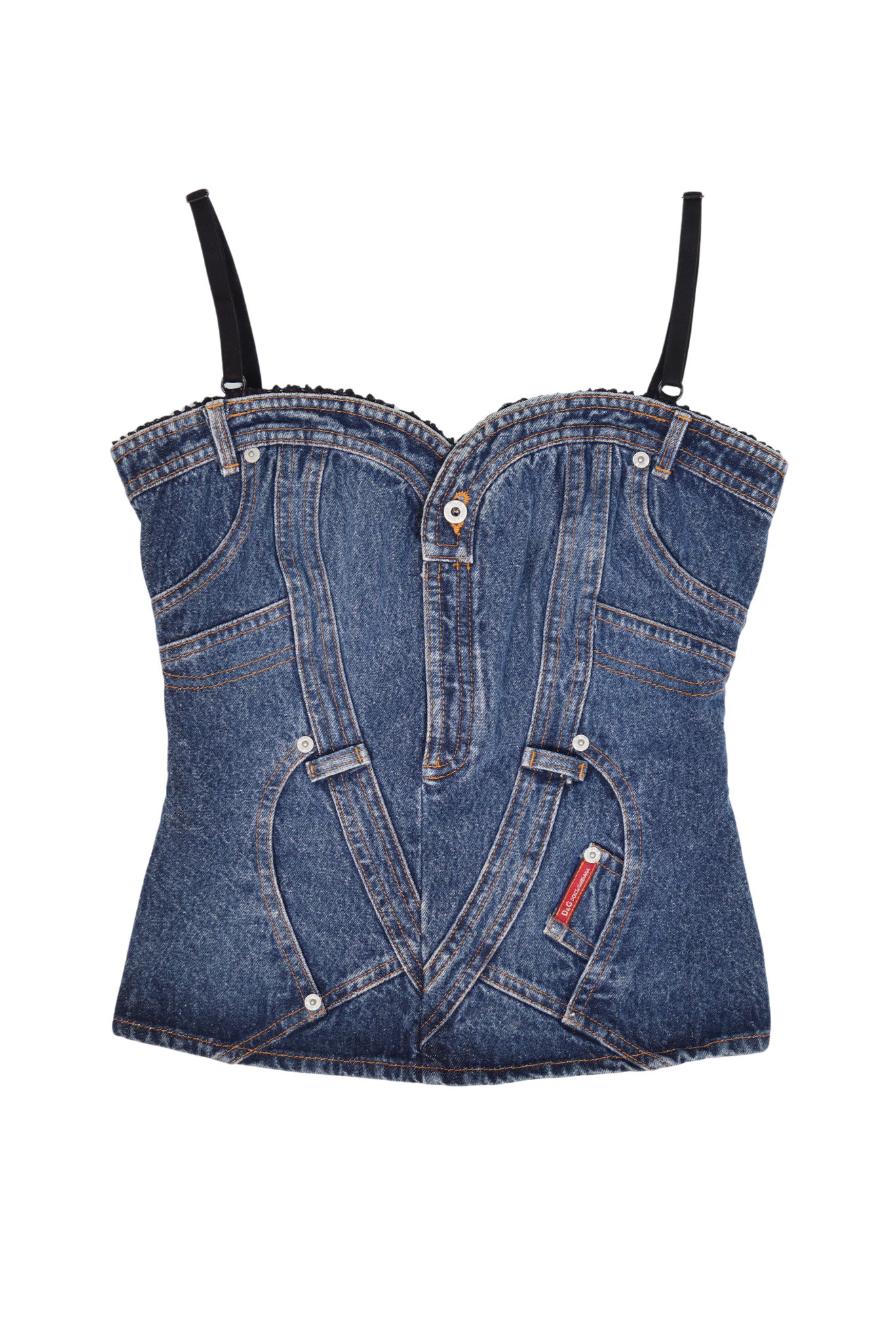 Rare Vintage Dolce & Gabbana Denim Pocket Corset