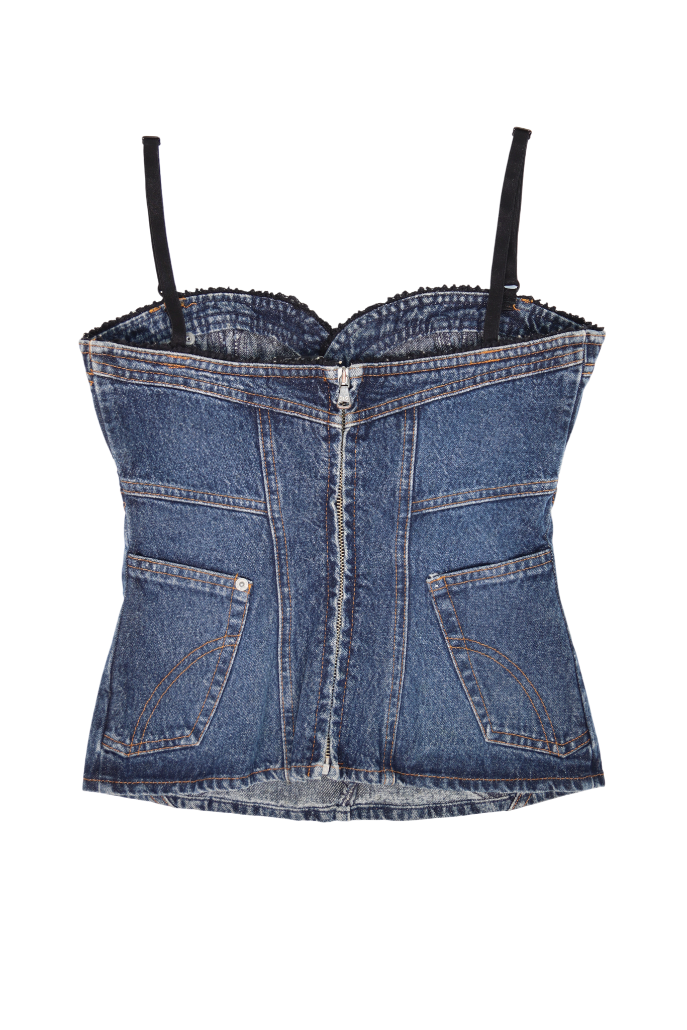 Rare Vintage Dolce & Gabbana Denim Pocket Corset