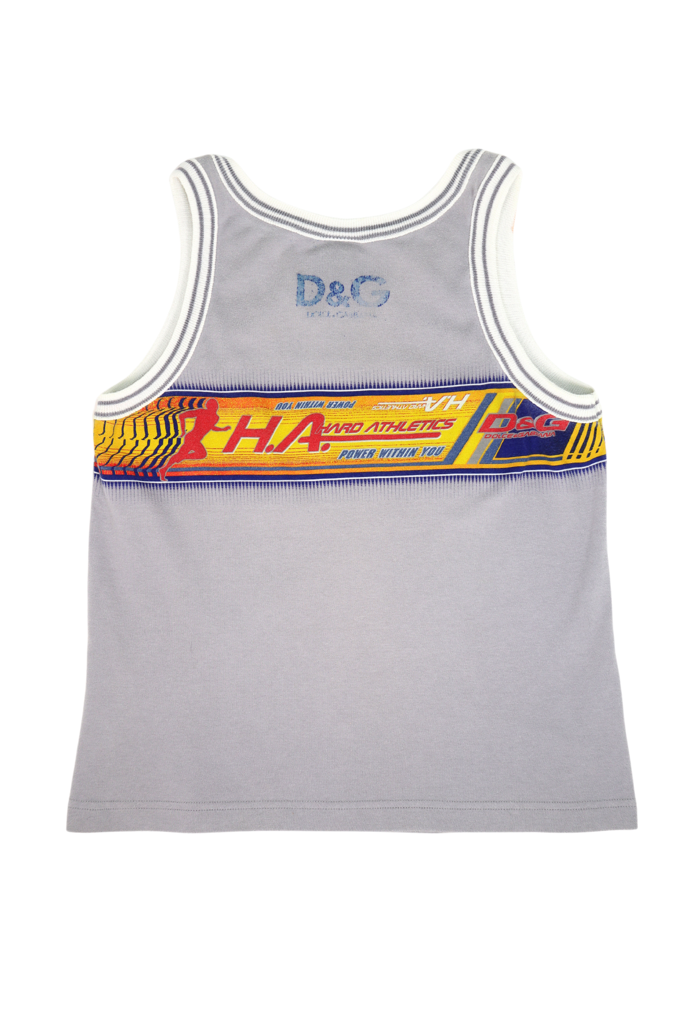 Vintage 90s Dolce & Gabbana Track Star Grey Tank