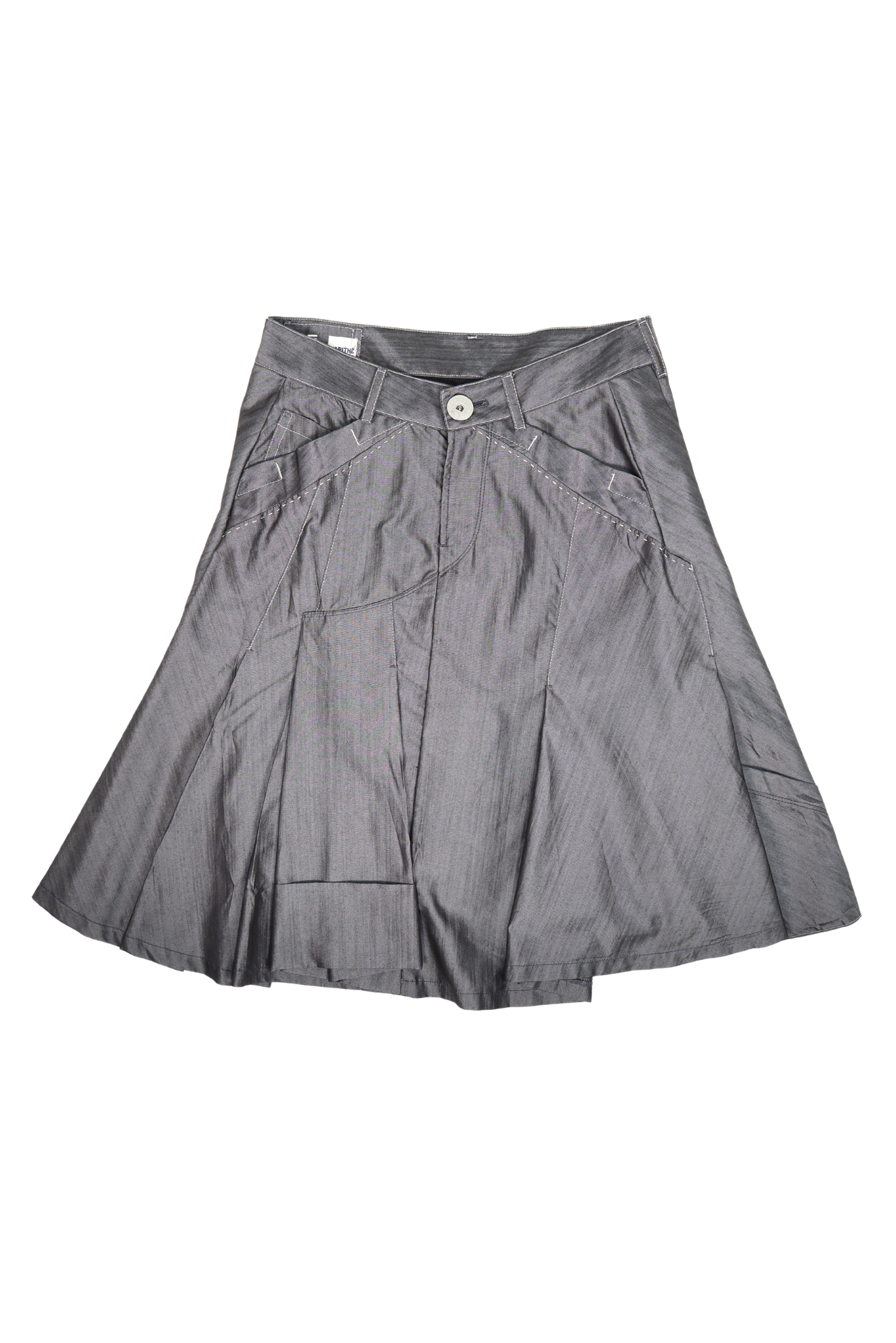 Marithe Francois Girbaud Le Jean Silver Layered Skirt