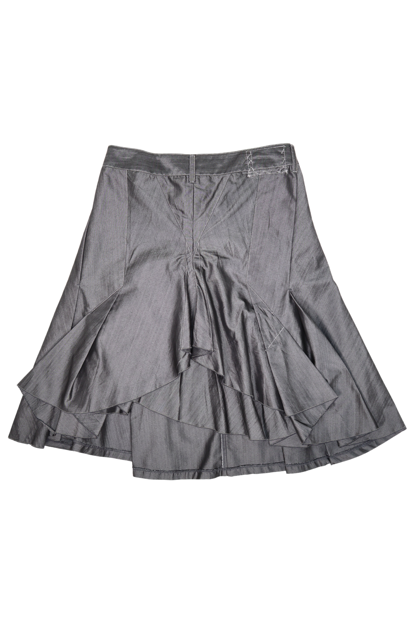 Marithe Francois Girbaud Le Jean Silver Layered Skirt